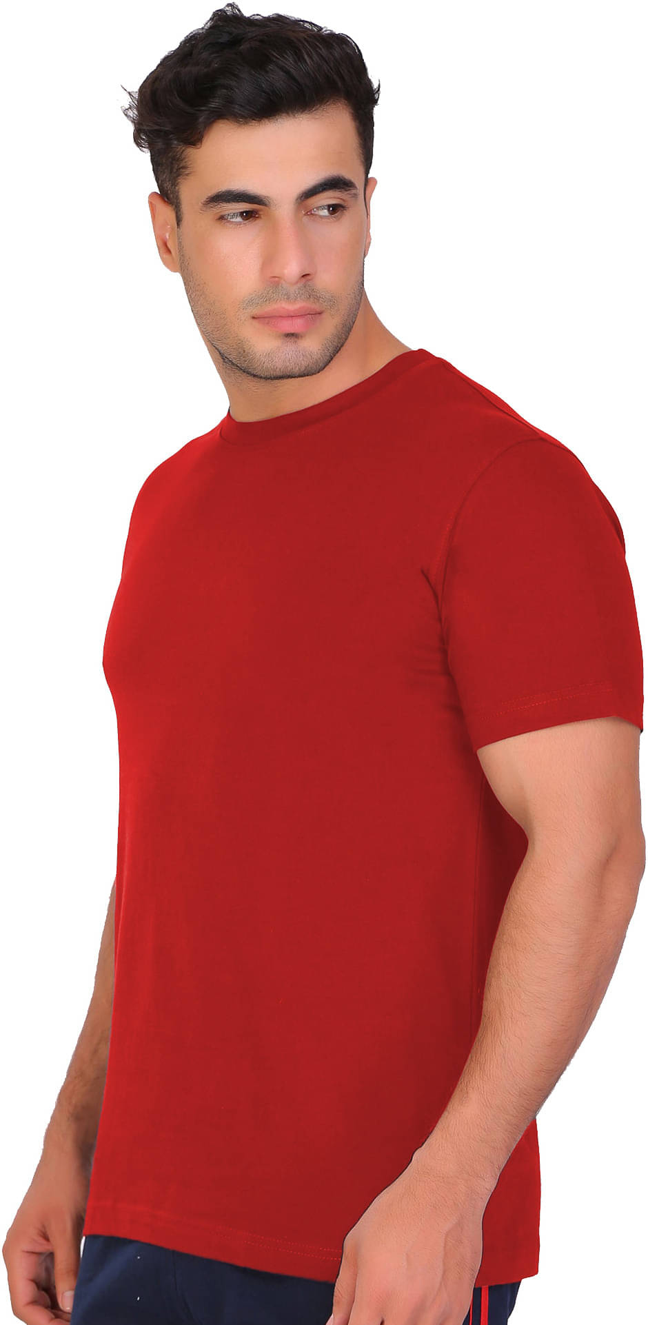     			Fashion Foreplus Men Polyester Regular Fit Solid T-Shirt ( Red )