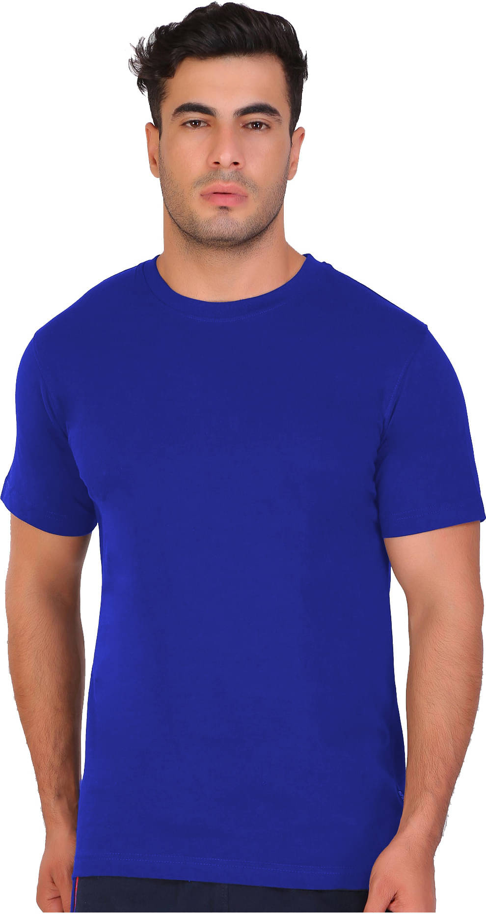     			Fashion Foreplus Men Polyester Regular Fit Solid T-Shirt ( Blue )