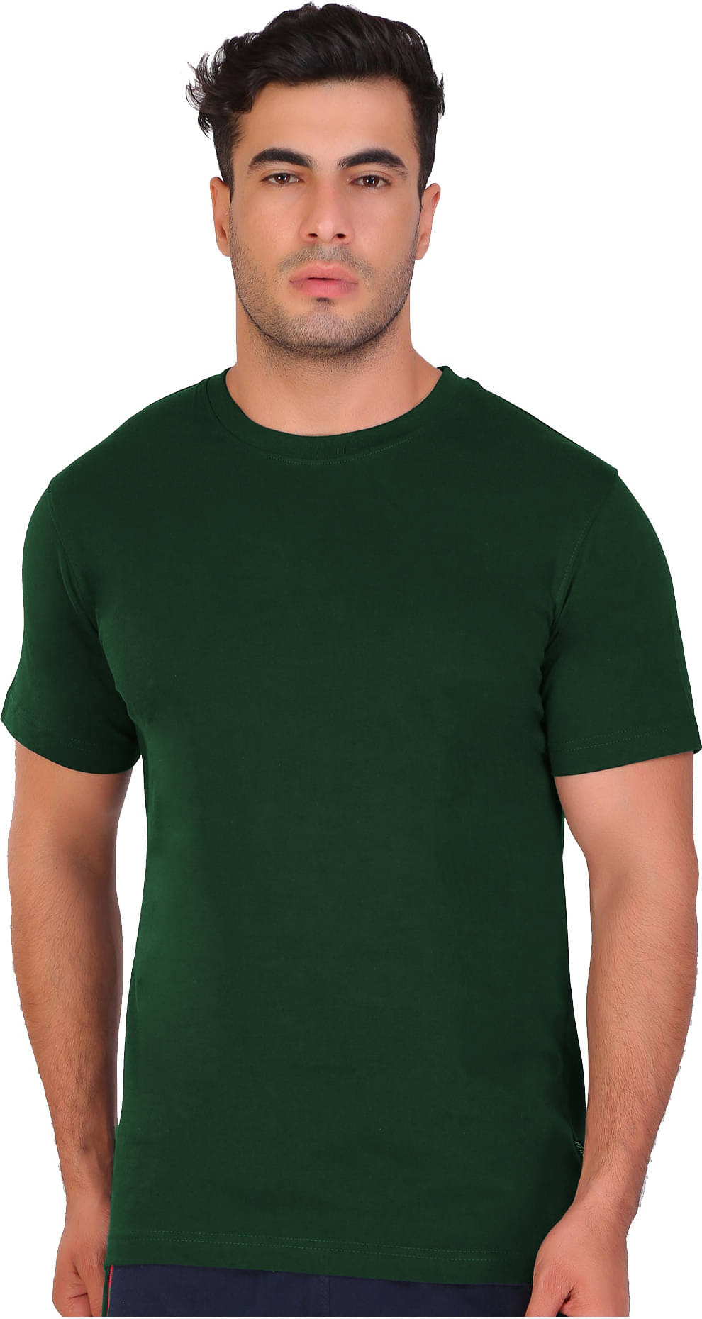     			Fashion Foreplus Men Polyester Regular Fit Solid T-Shirt ( Green )