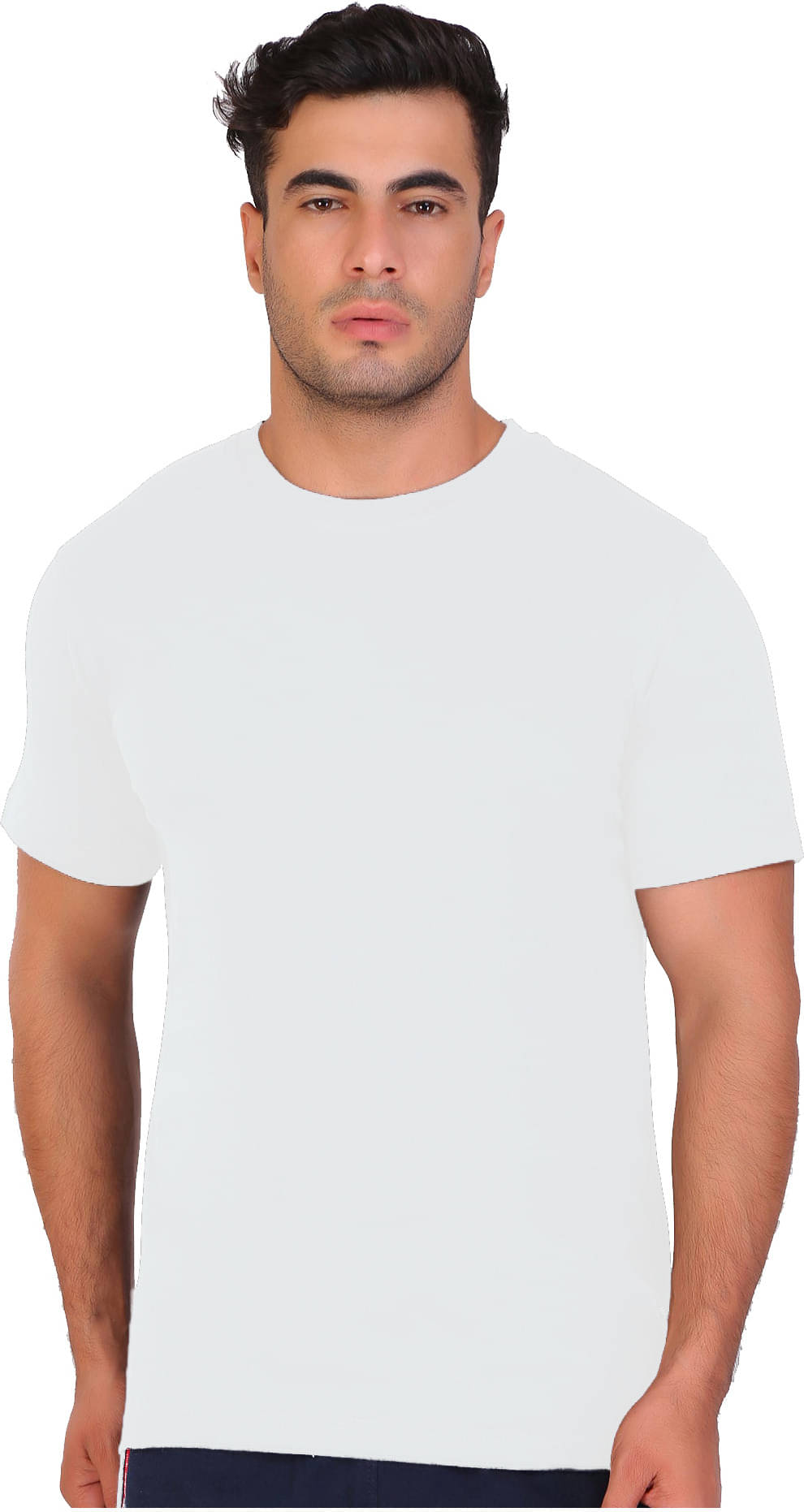     			Fashion Foreplus Men Polyester Regular Fit Solid T-Shirt ( White )