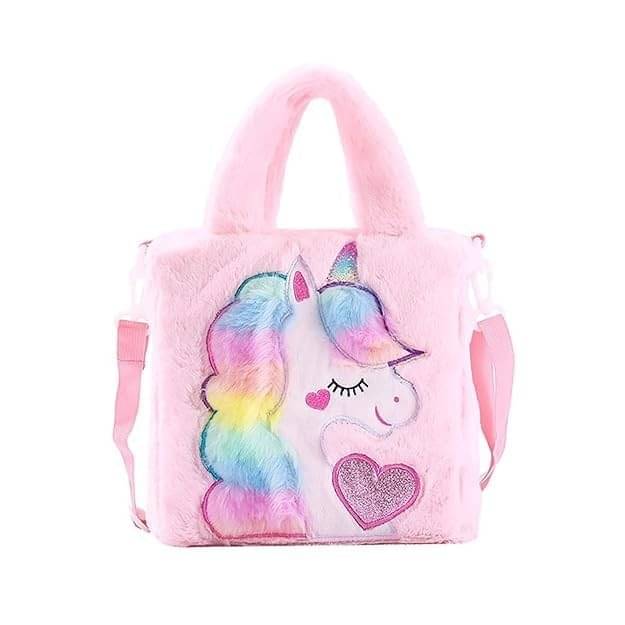     			Freedy Lunch Holder Tote Bag for Woman Girls Shopping Bag,Lunch Bag for Office,Tiffin Bag Unicorn Theme Fur Lunch Bag for Girls with Handle and Sling Shopping Bag Art Canvas Pencil Box  (Set of 1, Multicolor)