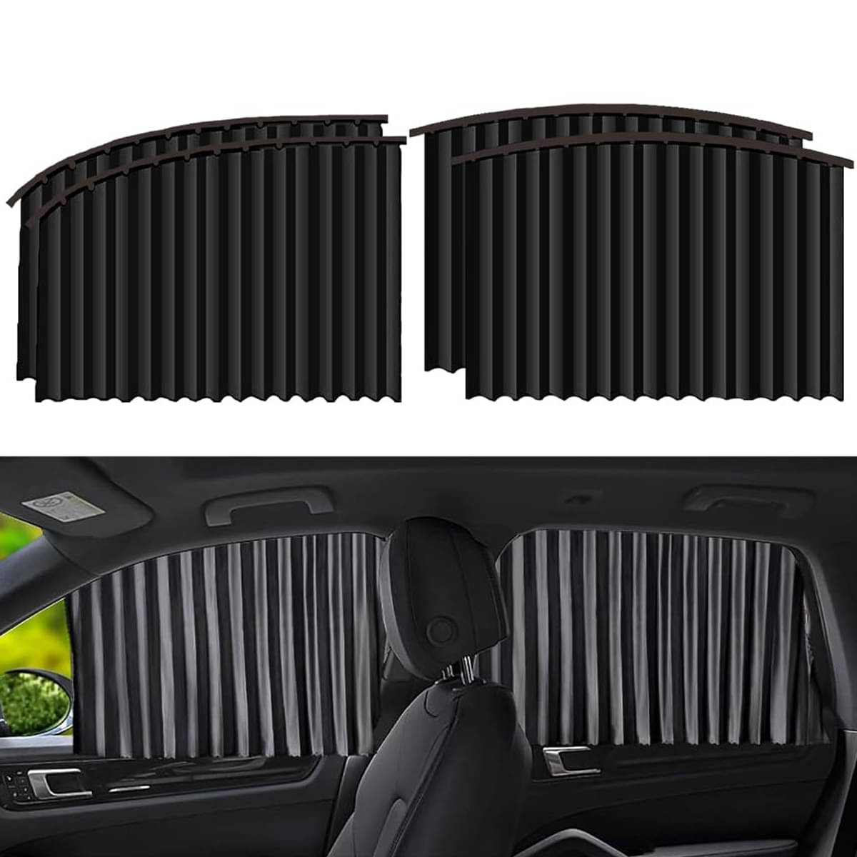 GEEO Universal Fit Magnetic Car Side Window Privacy Sunshade Magnet Pleated Curtains for Car Window GEEO Universal Fit Magnetic Car Side Window Privacy Sunshade Magnet Pleated Curtains for Car Window