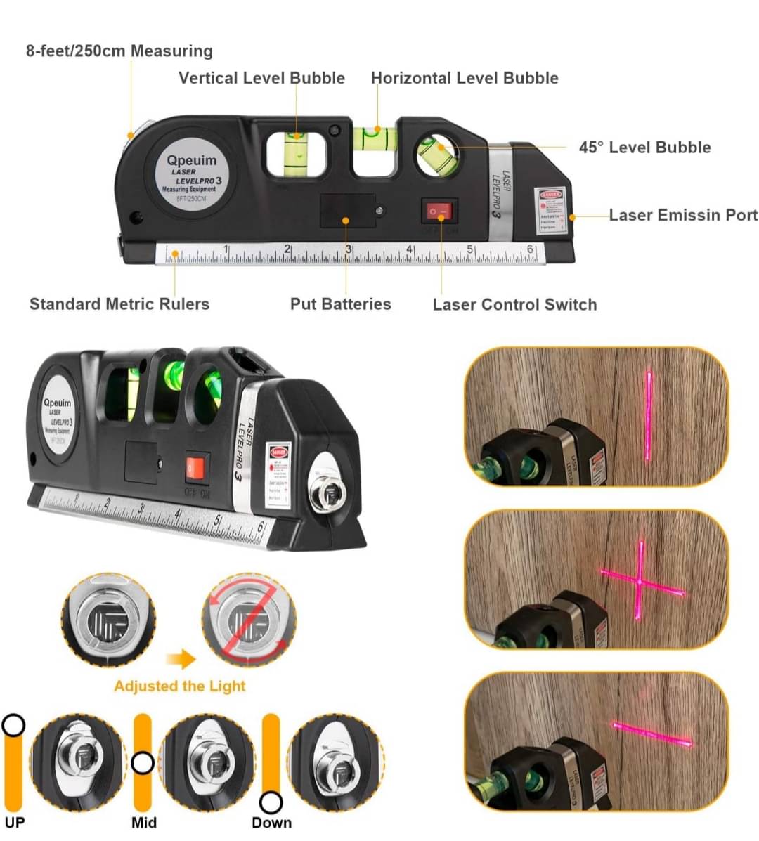     			GMPex Laser Level Kit Multipurpose Analog Levels