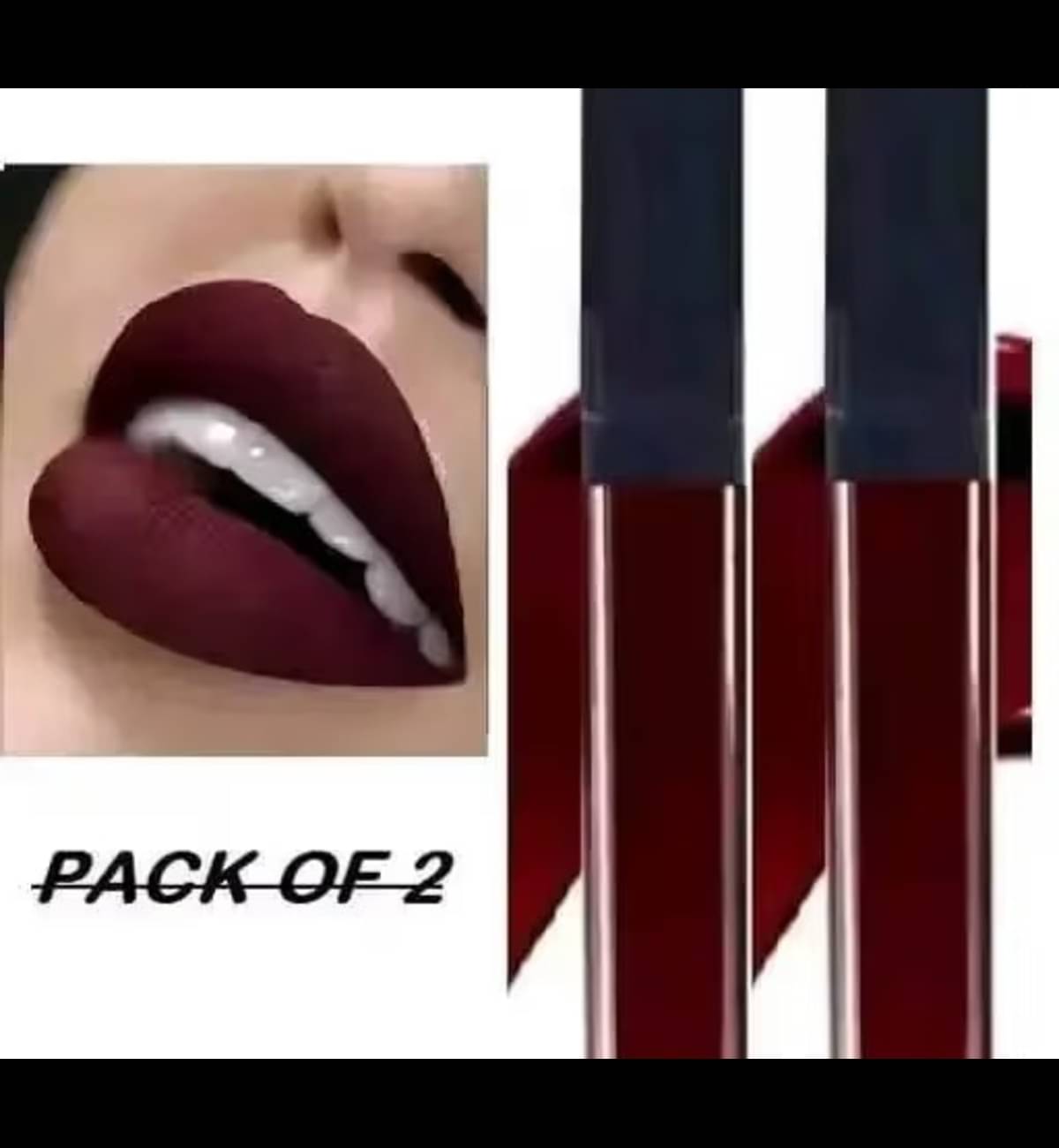 Generic Maroon Matte Long Lasting Liquid Lipstick (Pack of 2) Generic Maroon Matte Long Lasting Liquid Lipstick (Pack of 2)
