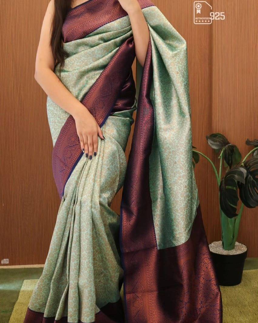 ISARA Art Silk Solid Banarasi saree With Unstitched Blouse Piece ( Light Green )     			ISARA Art Silk Solid Banarasi saree With Unstitched Blouse Piece ( Light Green )