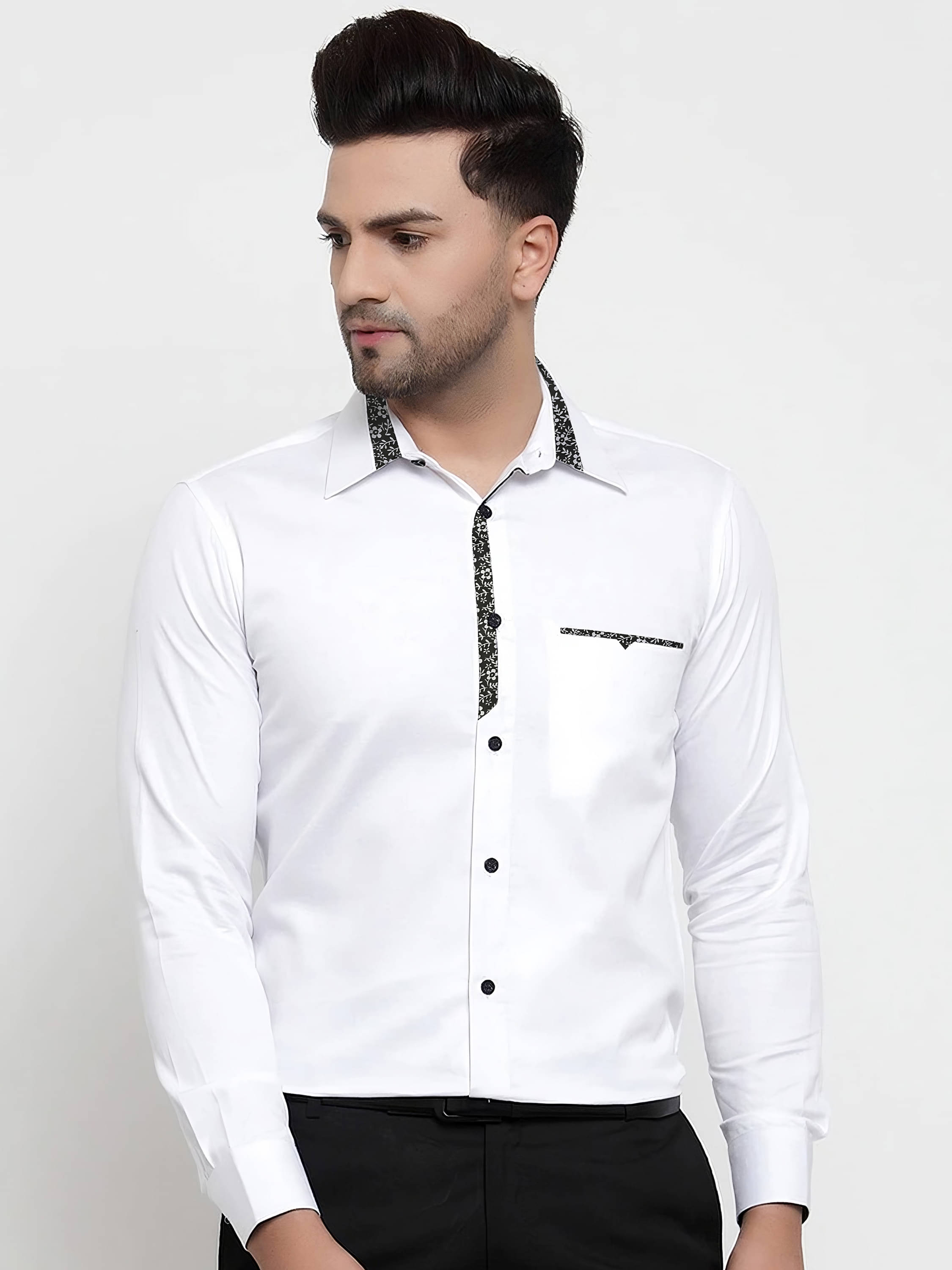 KAKIDO Cotton Blend Regular Fit Full Sleeves Men's Formal Shirt - White ( Pack of 1 ) KAKIDO Cotton Blend Regular Fit Full Sleeves Men's Formal Shirt - White ( Pack of 1 )