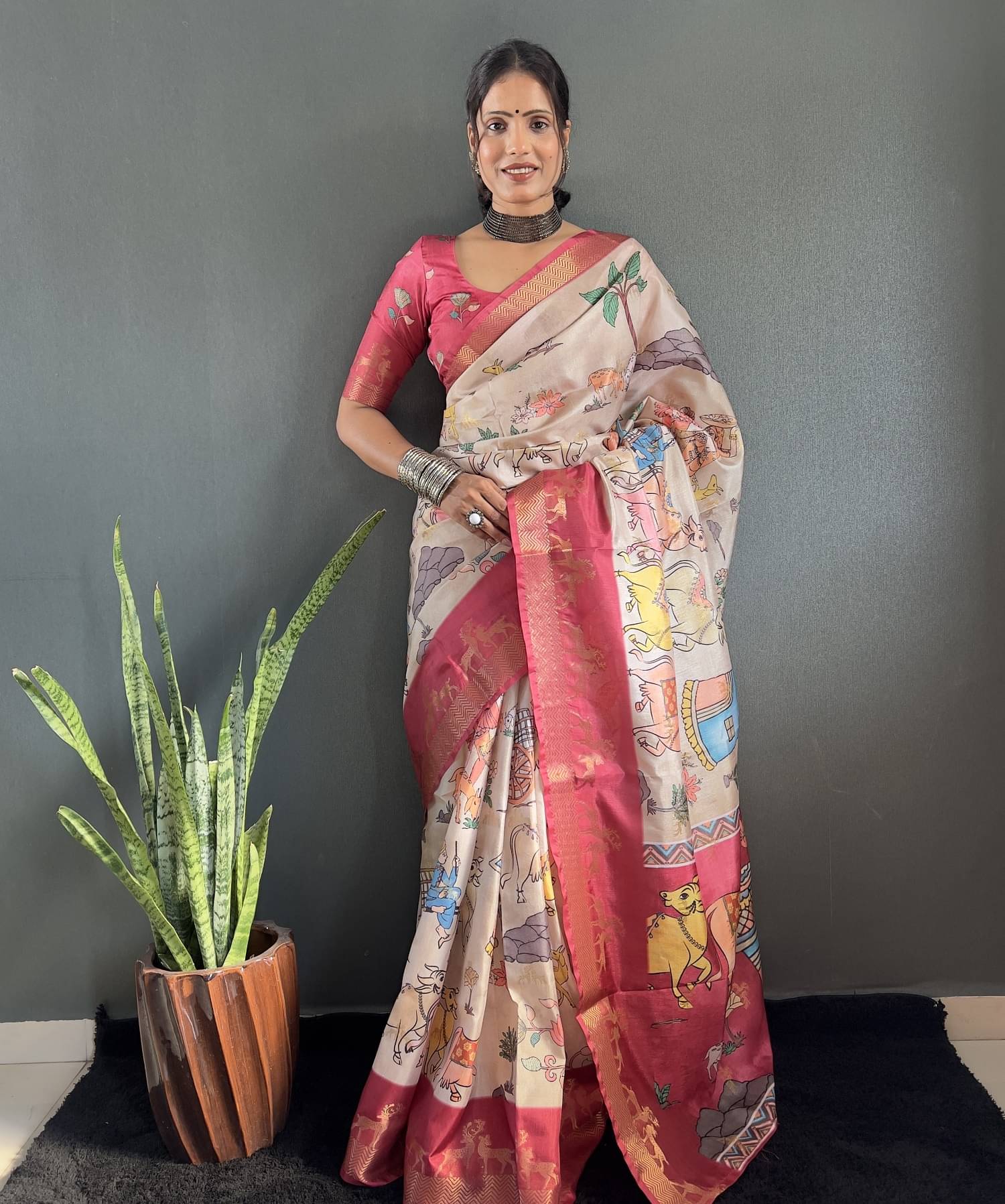 KV Fashion Art Silk Embellished Paithani Sarees With Unstitched Blouse Piece ( Cream ) KV Fashion Art Silk Embellished Paithani Sarees With Unstitched Blouse Piece ( Cream )
