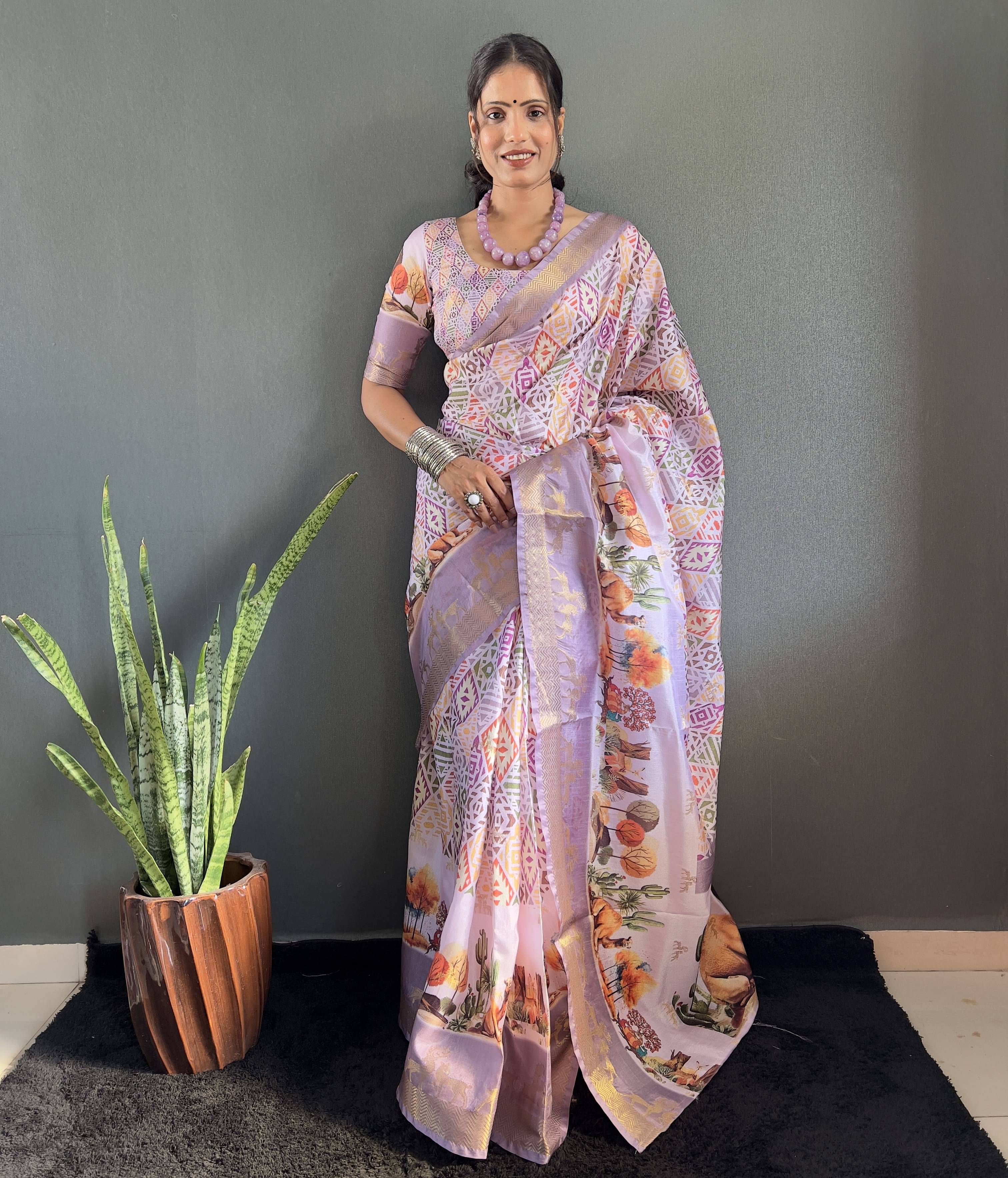 KV Fashion Art Silk Embellished Paithani Sarees With Unstitched Blouse Piece ( Lavender ) KV Fashion Art Silk Embellished Paithani Sarees With Unstitched Blouse Piece ( Lavender )