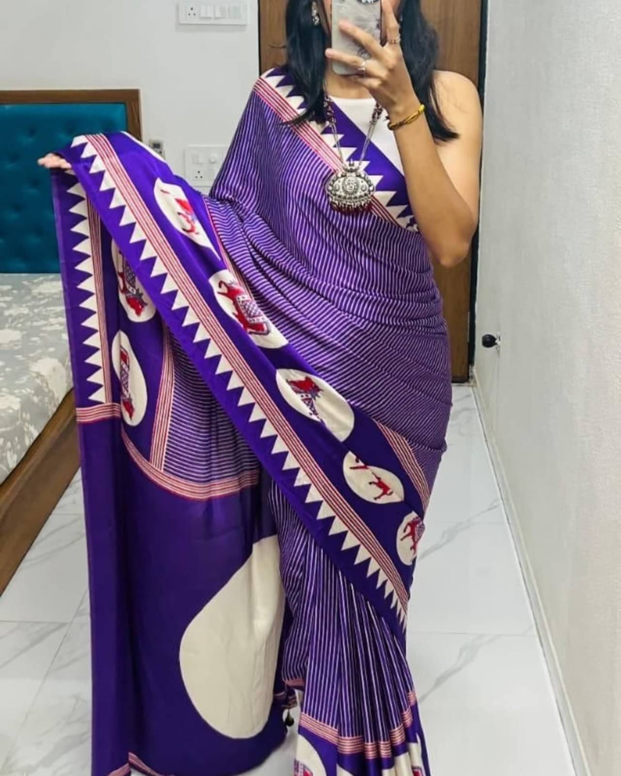 Lady Shopi Satin Printed Paithani Sarees With Unstitched Blouse Piece ( Multicolor )     			Lady Shopi Satin Printed Paithani Sarees With Unstitched Blouse Piece ( Multicolor )