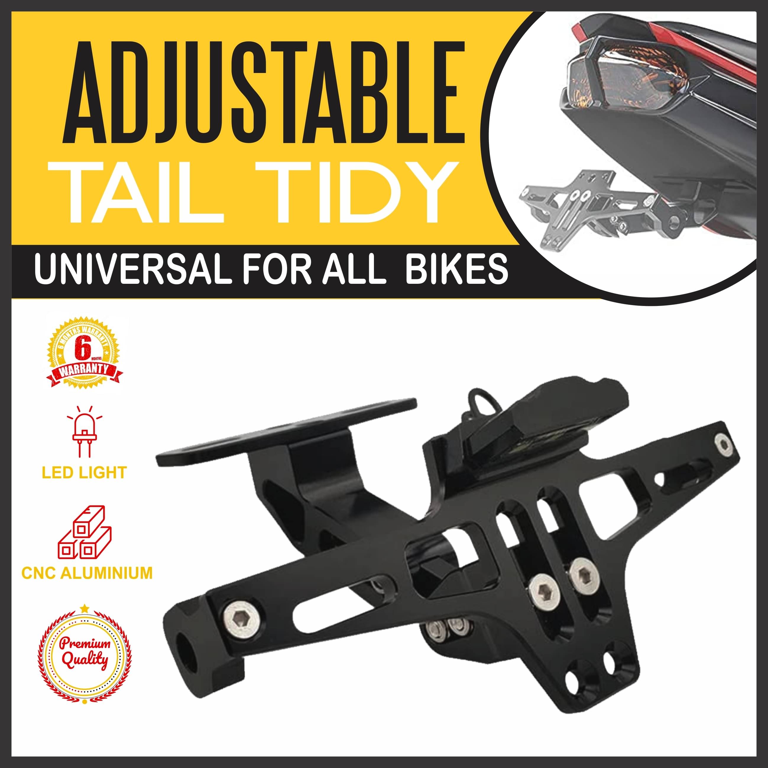     			MIKANIX Black Number Plate Frame Single