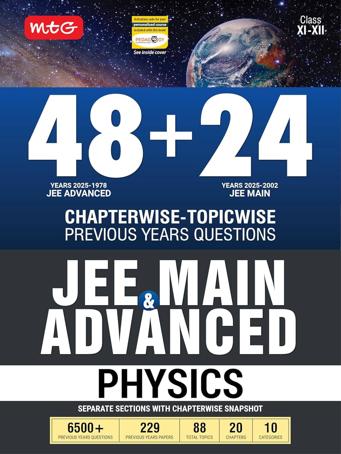 MTG 48 + 24 Years JEE Main (2025-2002) and JEE Advanced (2025-1978) Chapter-wise Topic-wise Previous Years Solved Papers Physics Book | PYQ Question Bank For 2026 Exam MTG 48 + 24 Years JEE Main (2025-2002) and JEE Advanced (2025-1978) Chapter-wise Topic-wise Previous Years Solved Papers Physics Book | PYQ Question Bank For 2026 Exam