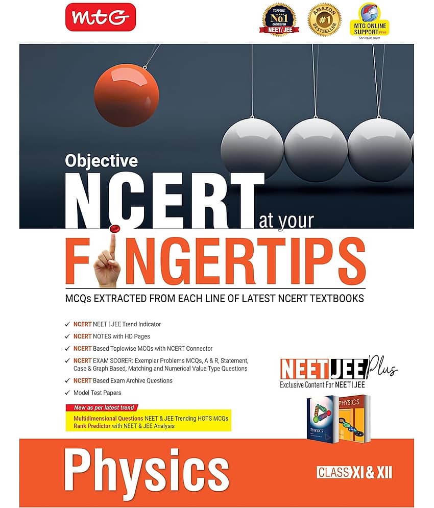 MTG Objective NCERT at your FINGERTIPS Physics For 2025-2026 Exam - NCERT NEET/JEE Trend Indicator, HOTS MCQs, Rank Predictor & Notes with HD Pages | NEET & JEE Books (Based on NCERT Latest Pattern) - Stationery | Buy online on ZillyBuy