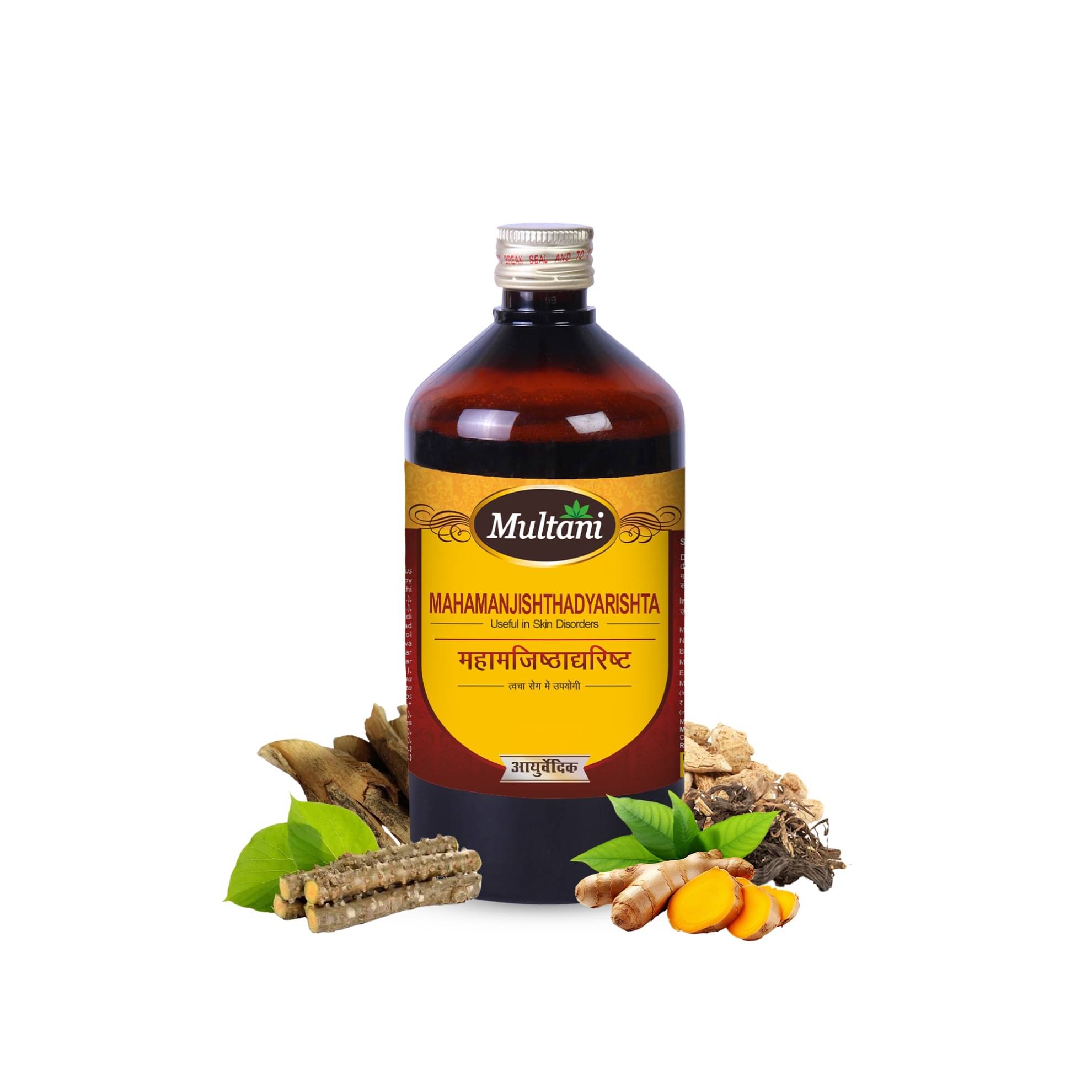     			Multani Ayurvedic Mahamanjishthadyarishta Syrup Reduces Acne, Pimples, Skin Allergies 450ml (Pack of 1)