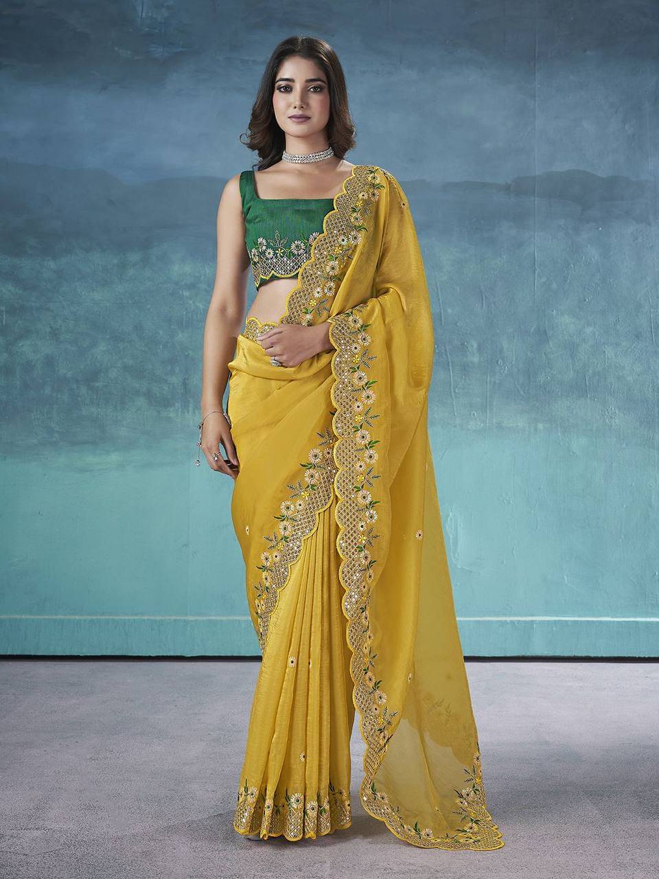 Nayanthara Trends Tissue Embroidered Sambalpuri Saree With Unstitched Blouse Piece ( Yellow ) Nayanthara Trends Tissue Embroidered Sambalpuri Saree With Unstitched Blouse Piece ( Yellow )