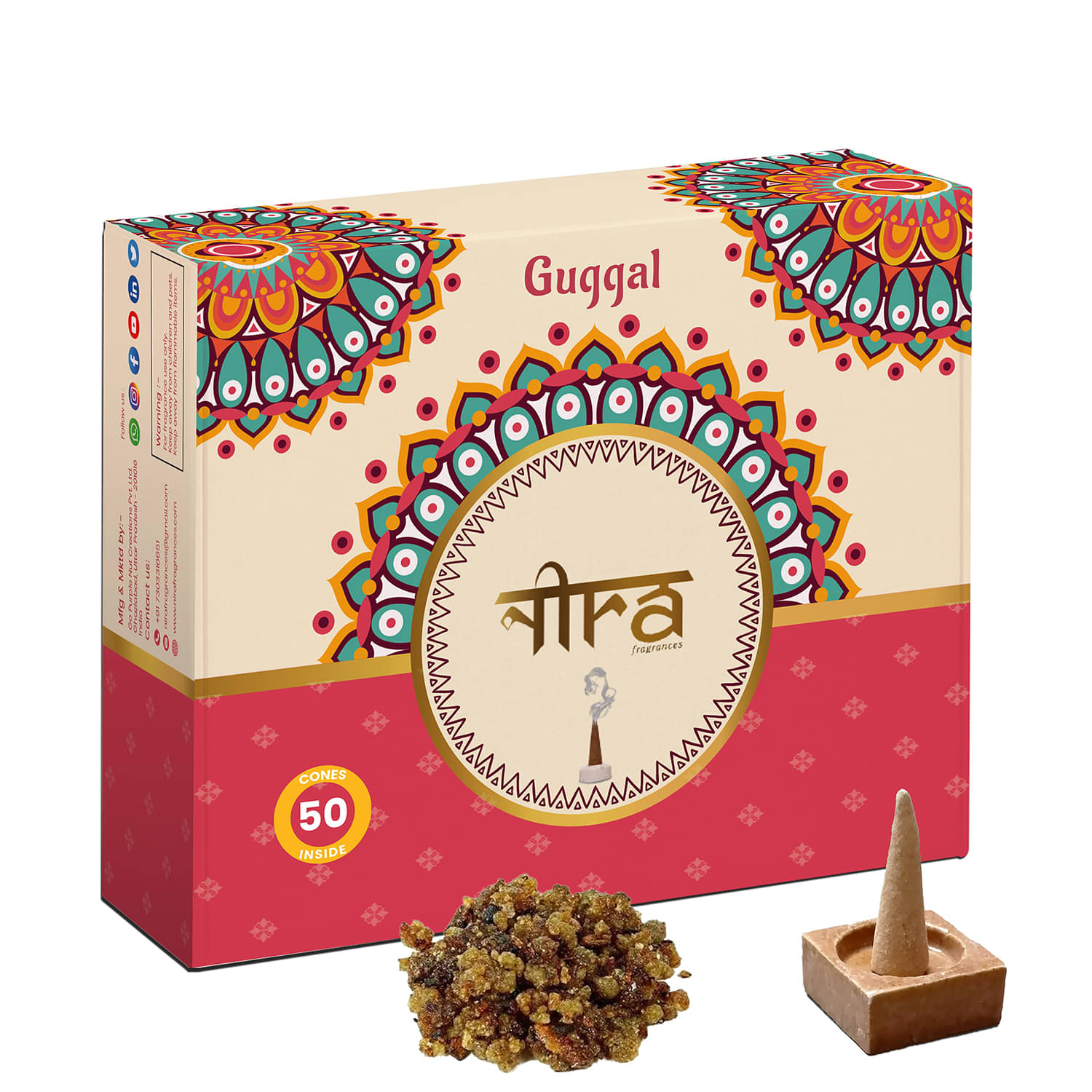 Nira Fragrances Incense Dhoop Cone Guggal 50 Pieces ( Pack of 1 ) Nira Fragrances Incense Dhoop Cone Guggal 50 Pieces ( Pack of 1 )