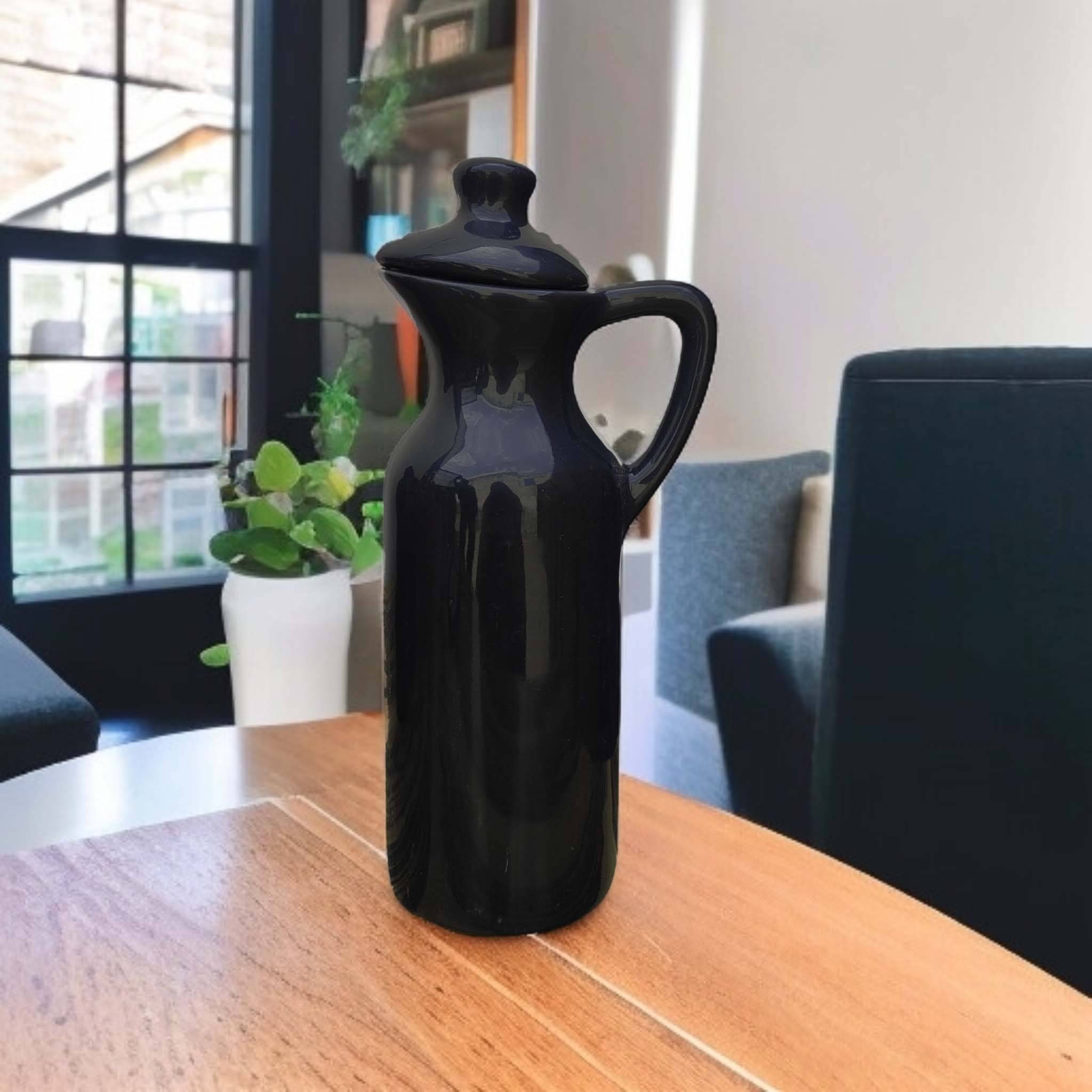     			RAFOLEEN Oil Container Ceramic Black Oil Container ( set of 1 )