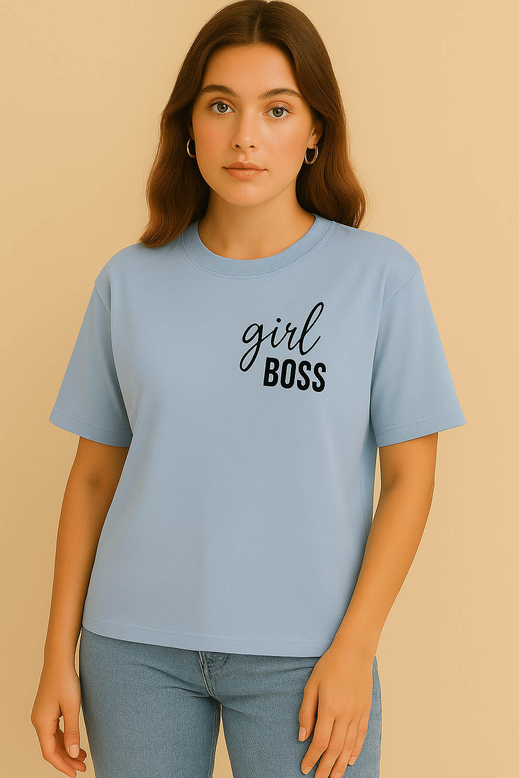 SF 33 Women Cotton Blend Printed Oversized Fit Round Neck T-Shirt ( Blue ) SF 33 Women Cotton Blend Printed Oversized Fit Round Neck T-Shirt ( Blue )