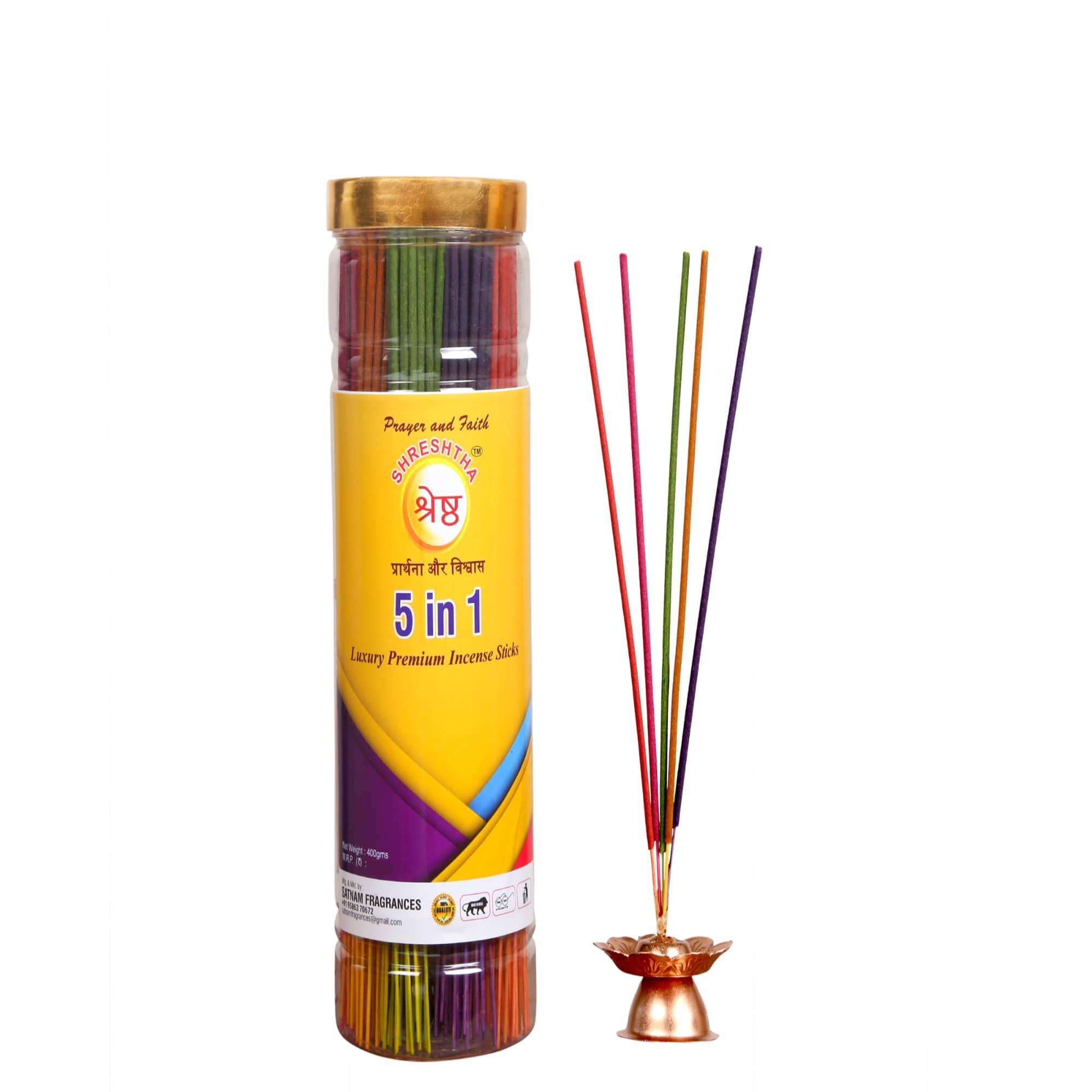 SHRESHTHA Incense Dhoop Sticks Mogra,Rose,Pure Sandal,Lavender,Oudh 400 gm ( Pack of 1 )