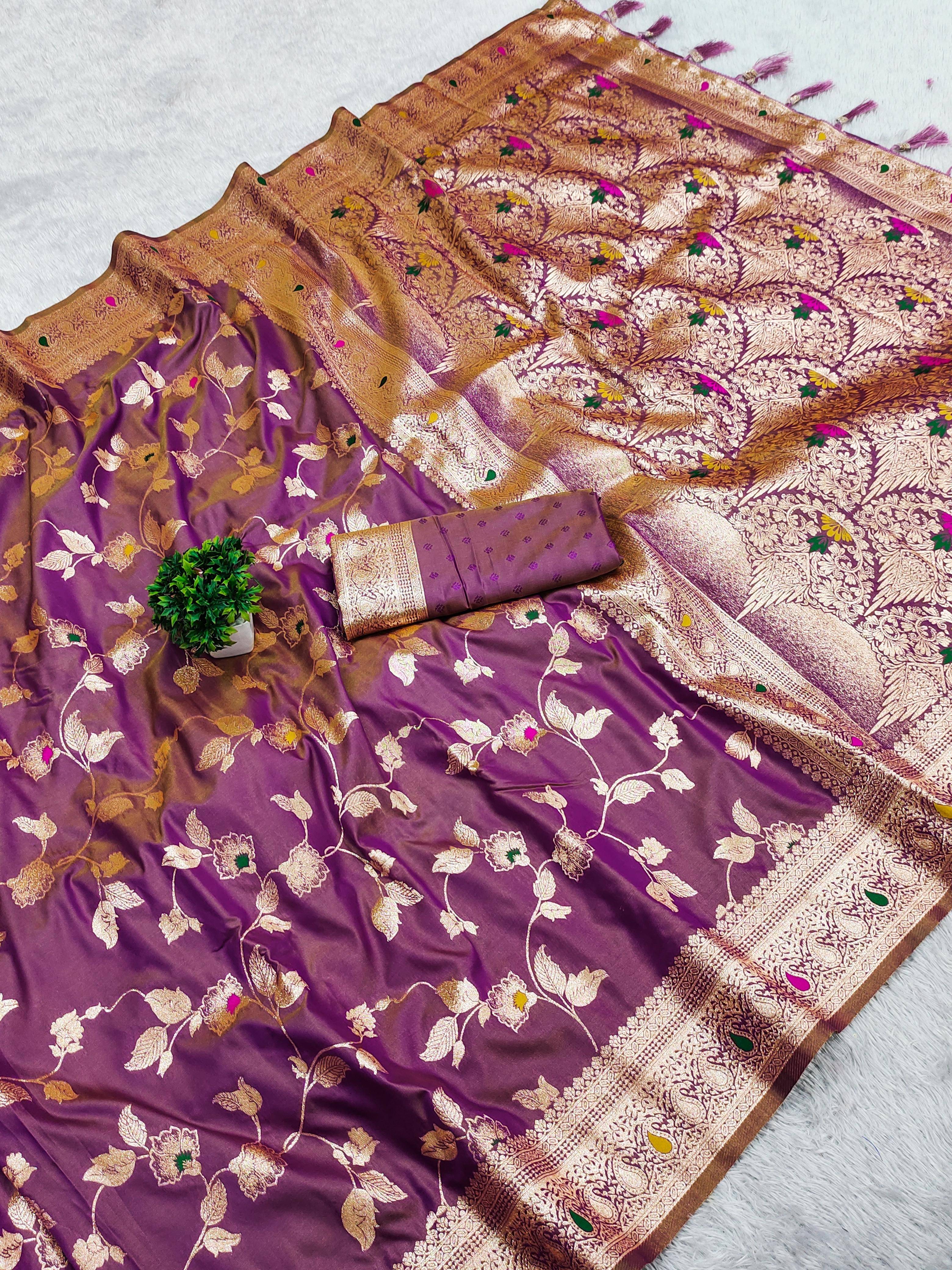Saadhvi Silk Woven Kanjeevaram Sarees With Unstitched Blouse Piece ( Magenta ) Saadhvi Silk Woven Kanjeevaram Sarees With Unstitched Blouse Piece ( Magenta )