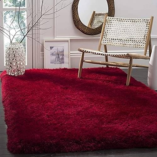     			Samjeeda Handloom Red Wool Dhurrie Carpet Plain 3x5 Ft