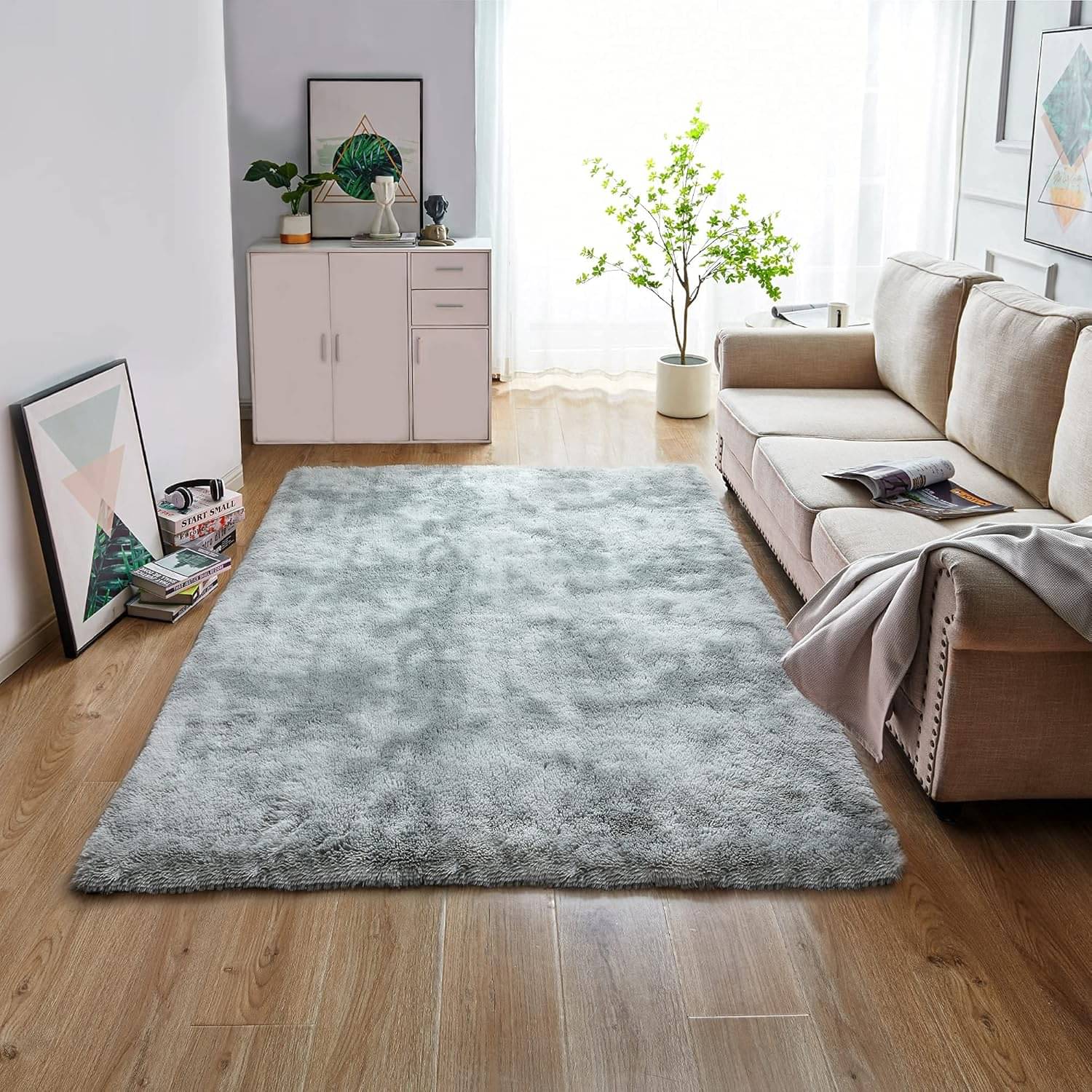     			Samjeeda Handloom Silver Wool Dhurrie Carpet Plain 3x5 Ft