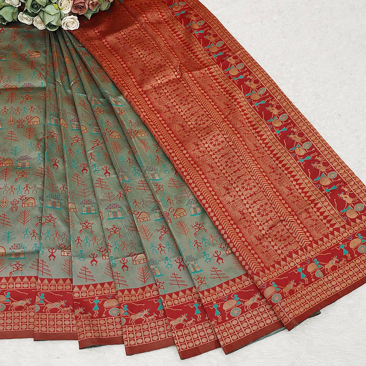     			Semore Art Silk Solid Banarasi saree With Unstitched Blouse Piece ( Beige )