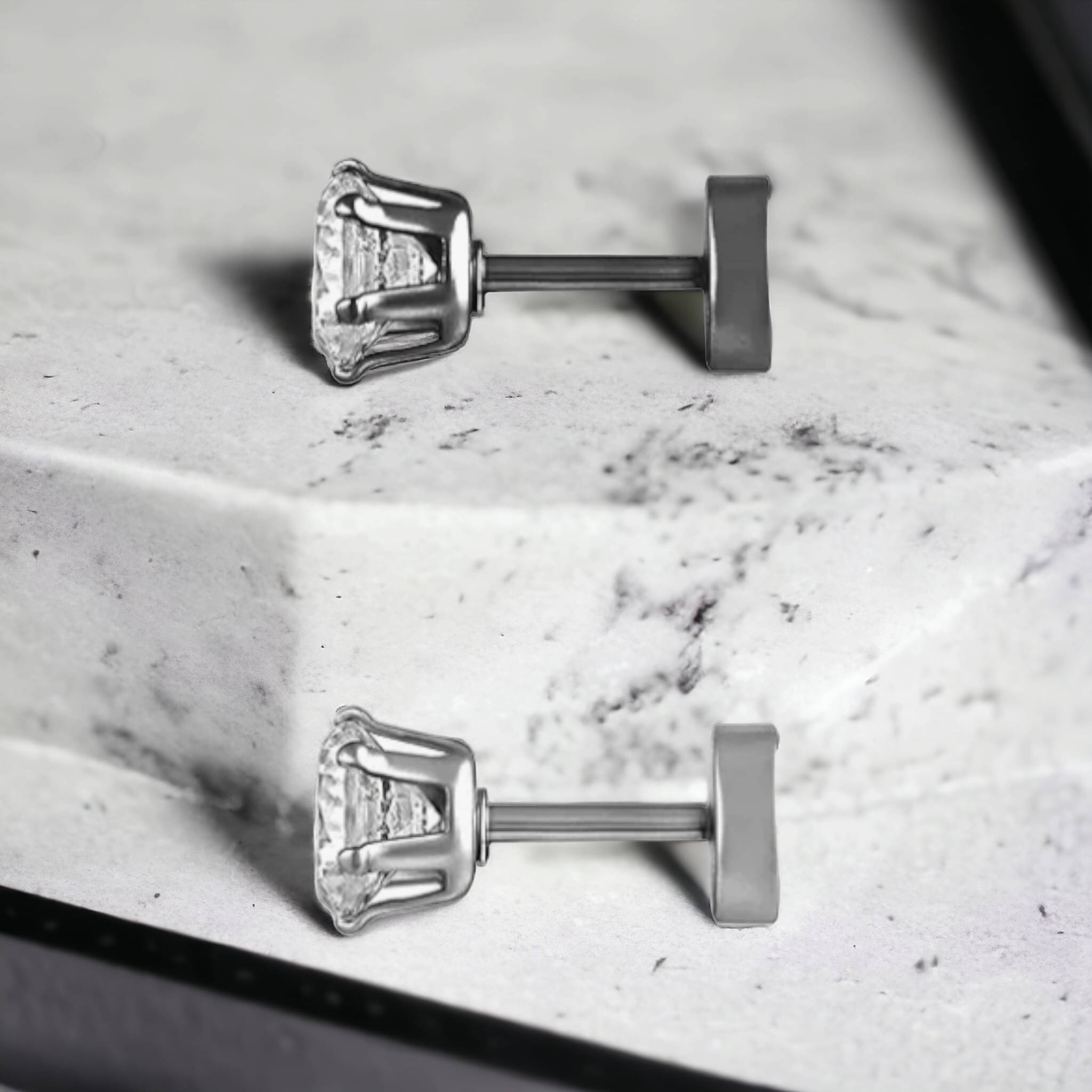 Shree Ju Trendy Black Silver Solitaire Single Stone Bali Combo For Men Women (2 Pcs) Shree Ju Trendy Black Silver Solitaire Single Stone Bali Combo For Men Women (2 Pcs)