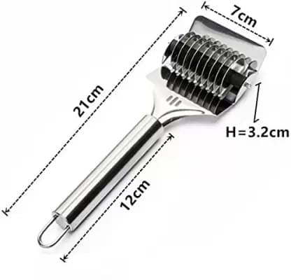 TEJASVI ENT Stainless Steel Pasta Noodle Cutter,High Grade Stainless Steel Pasta Spaghetti Maker Noodle Lattice Roller TEJASVI ENT Stainless Steel Pasta Noodle Cutter,High Grade Stainless Steel Pasta Spaghetti Maker Noodle Lattice Roller
