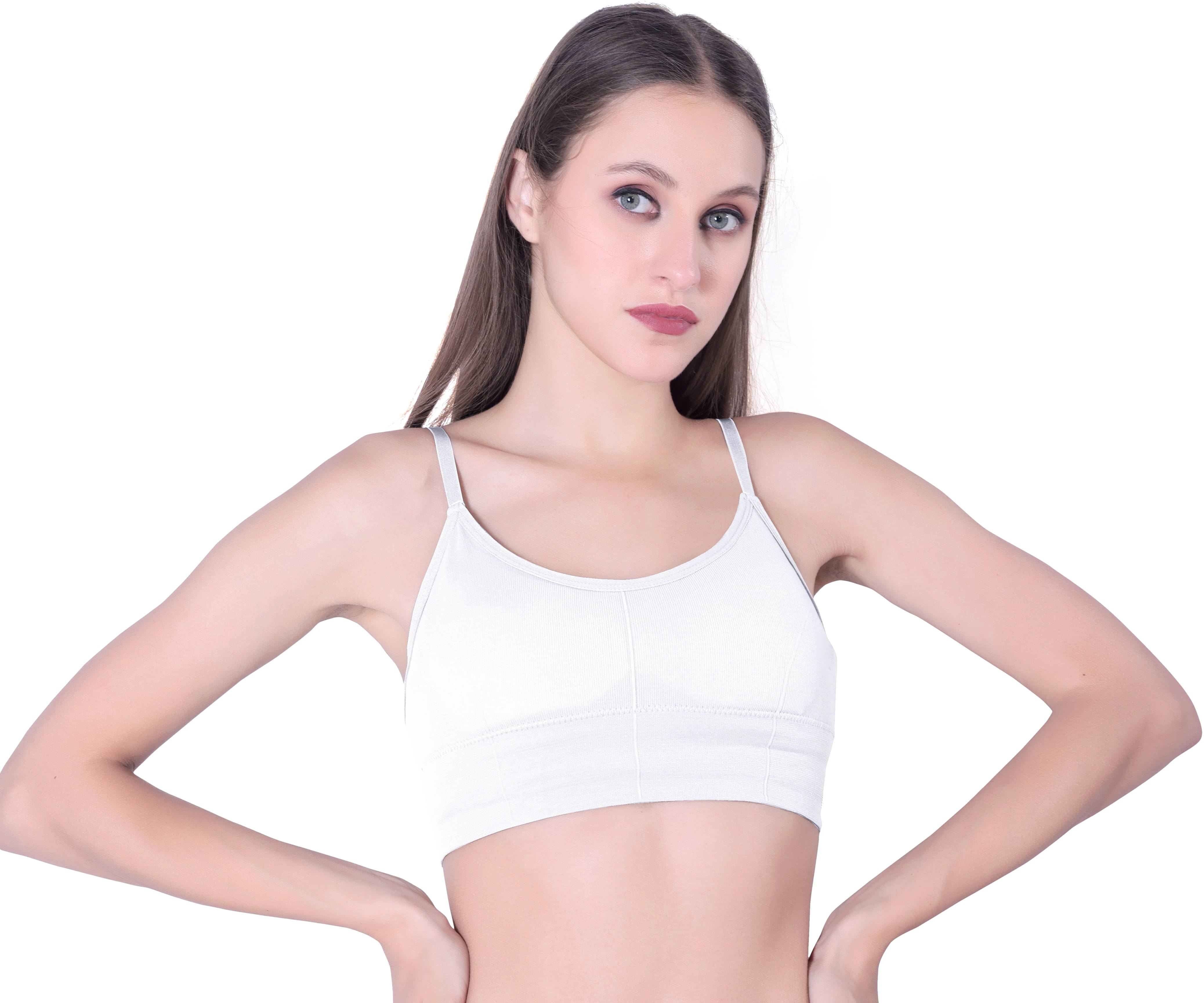THE GORSLUXURY Pack of 1 Cotton Lightly Padded Bralette Bra For Women ( White ) THE GORSLUXURY Pack of 1 Cotton Lightly Padded Bralette Bra For Women ( White )