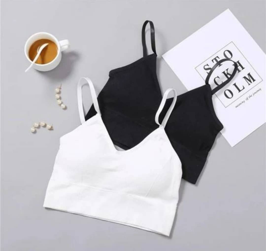    			THE GORSLUXURY Pack of 2 Cotton Lightly Padded Bralette Bra For Women ( Multicolor )