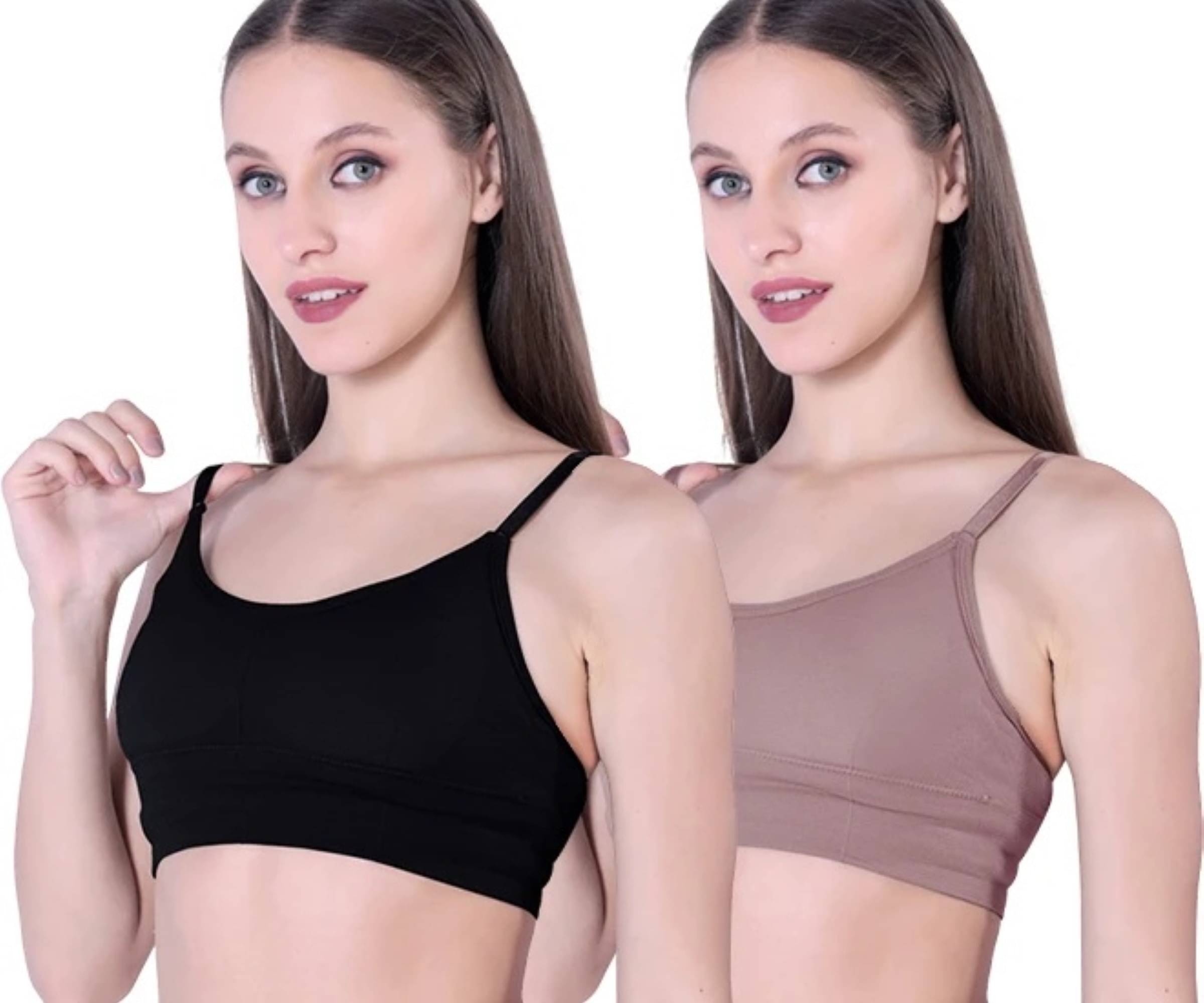     			THE GORSLUXURY Pack of 2 Cotton Lightly Padded T-Shirt Bra For Women ( Multicolor )