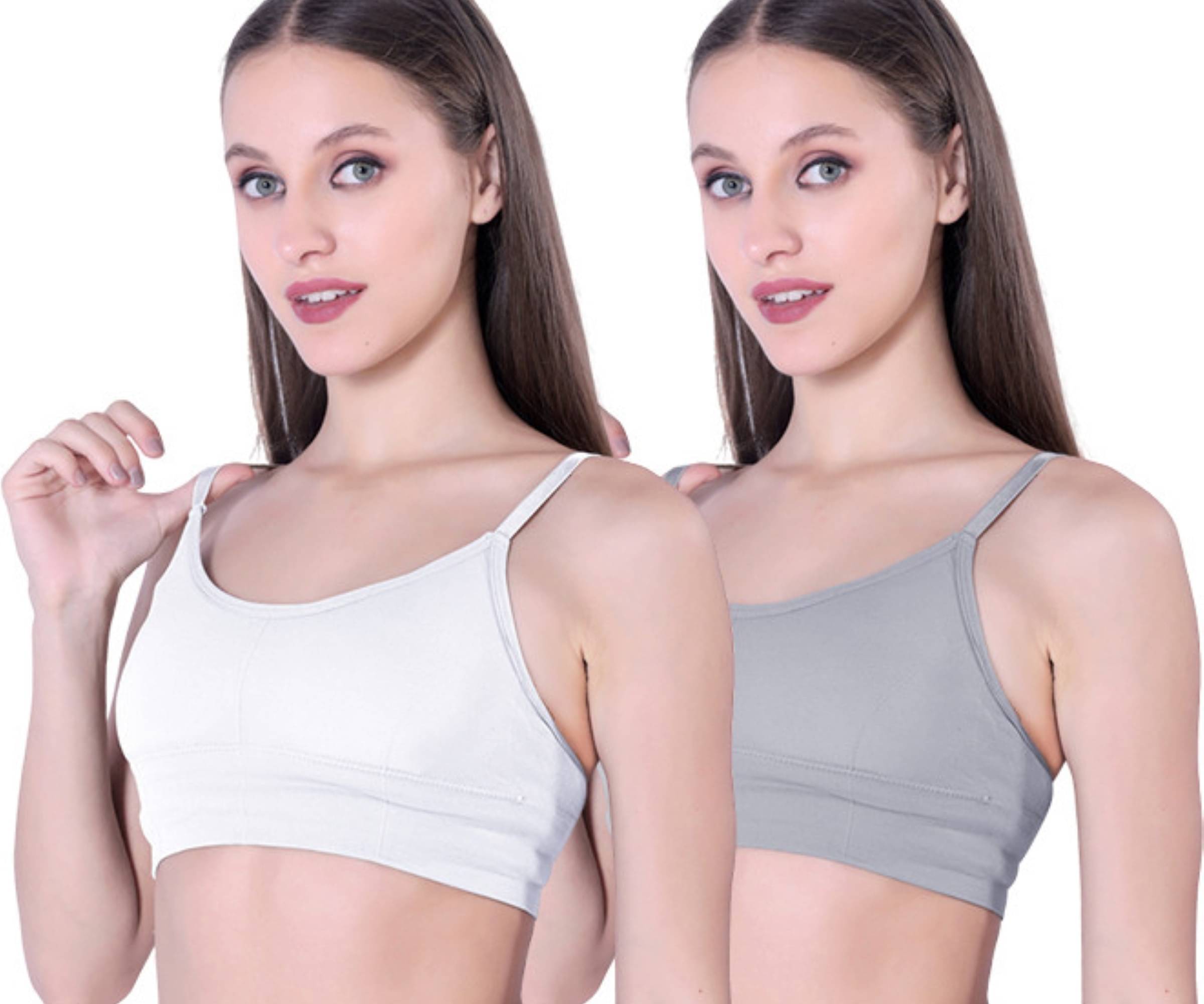     			THE GORSLUXURY Pack of 2 Cotton Lightly Padded Bralette Bra For Women ( Multicolor )