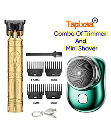 Tapixaa Trimmer And Shaver Gold Corded Beard Trimmer With 30 minutes Runtime