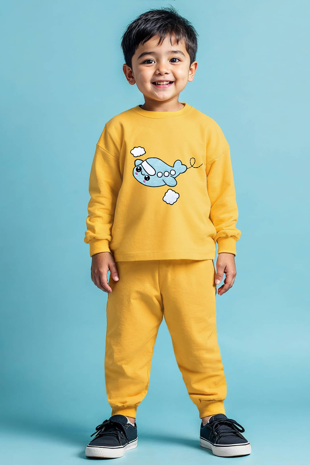     			Trampoline Pack of 1 Boys 100% Cotton Nightsuit Set ( Yellow )
