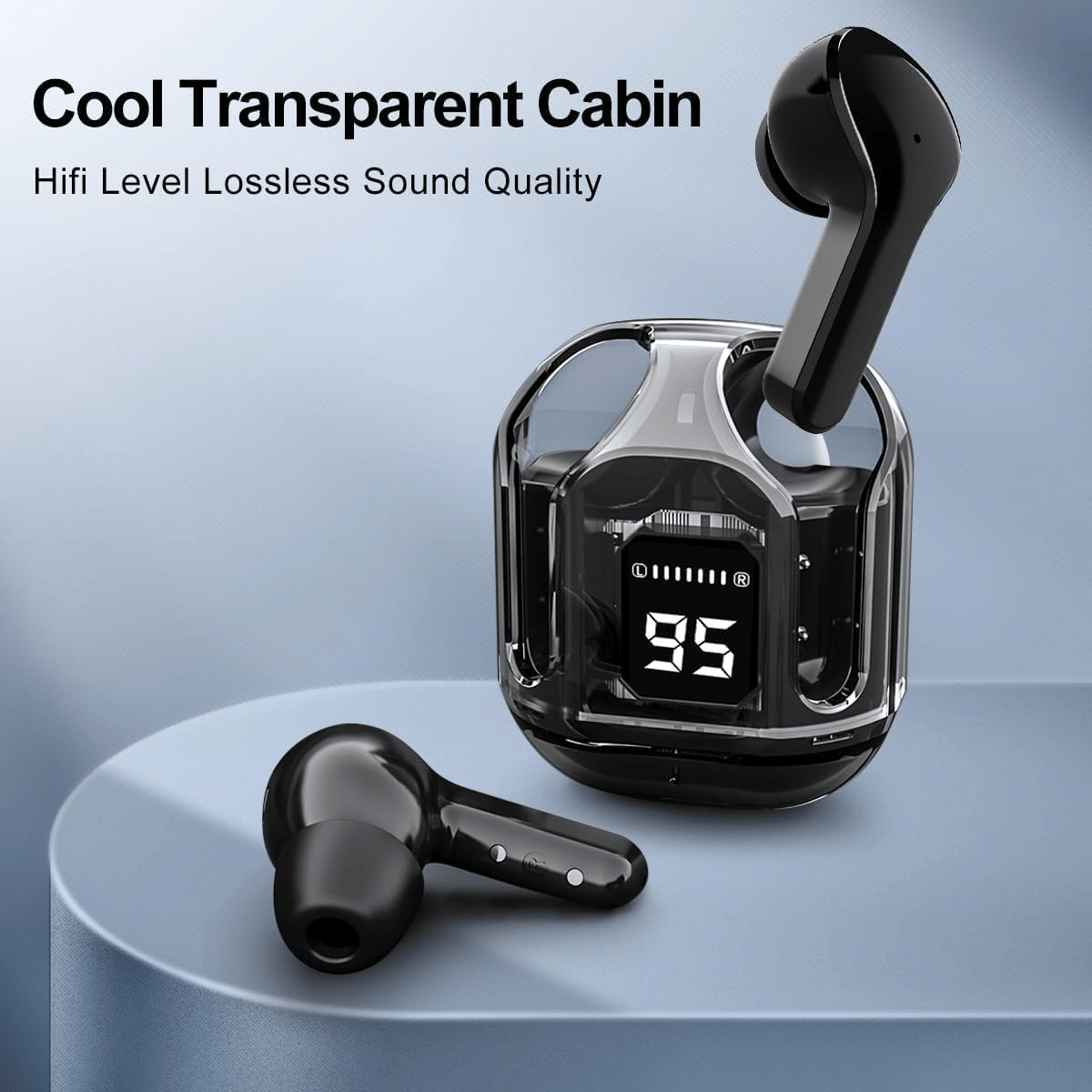     			Ultrapods MAX TWS Earbuds – Transparent Design, LED Display, Bluetooth 5.3 (Multicolor)