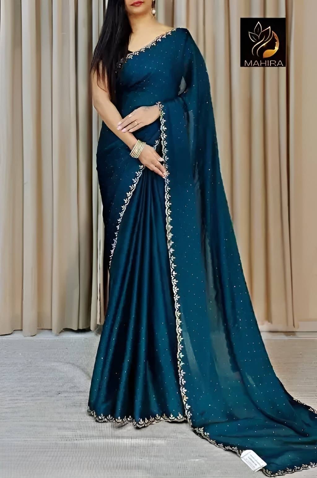 V FANCY Chiffon Solid Kanjeevaram Sarees With Stitched Blouse ( Green ) V FANCY Chiffon Solid Kanjeevaram Sarees With Stitched Blouse ( Green )
