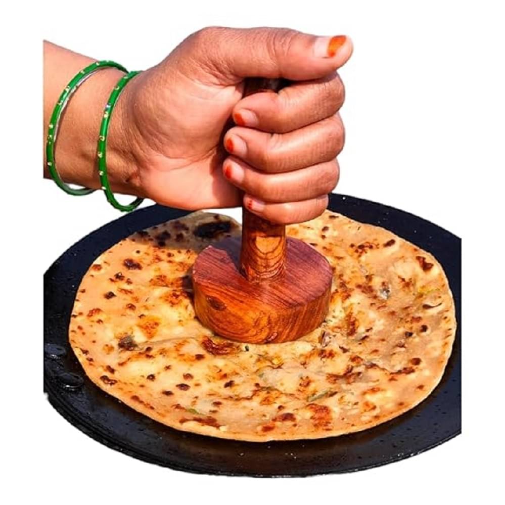     			Wooden Handmade Masher Paratha /Roti Presser for Kitchen