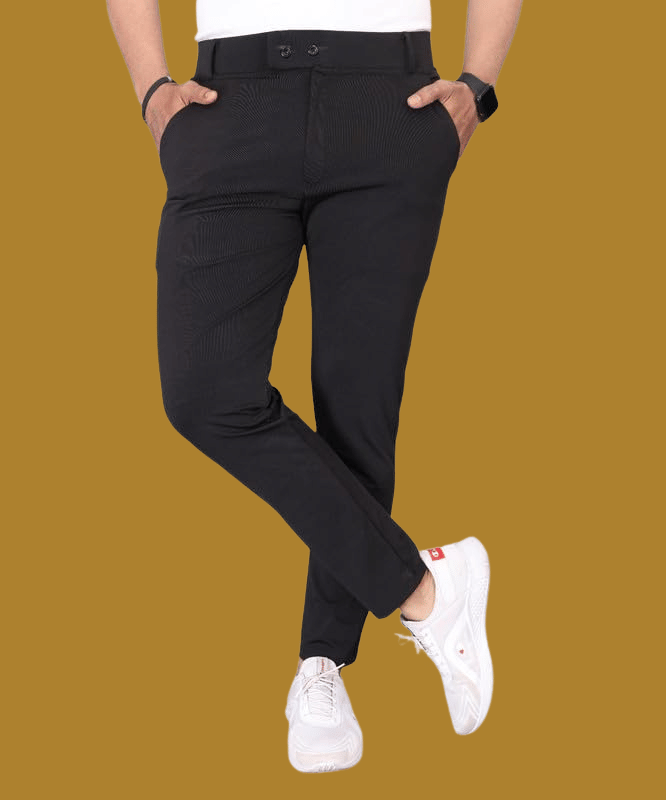     			micotti Slim Flat Men's Trouser - Black ( Pack of 1 )