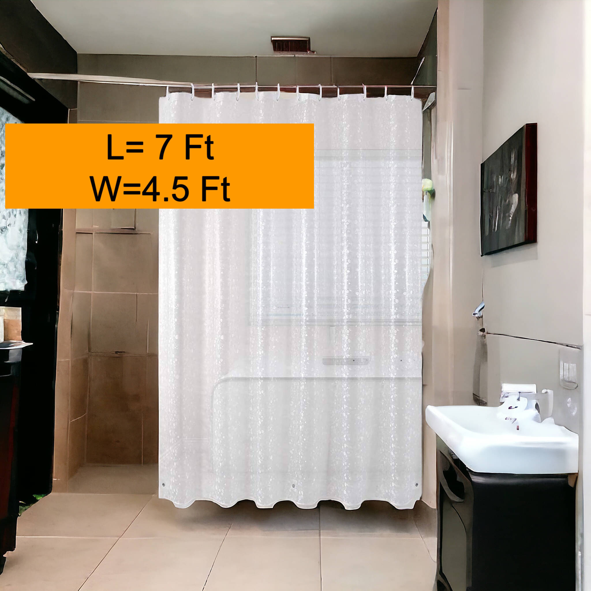 mopak decor Solid Semi-Transparent Eyelet Curtain 7 ft ( Pack of 2 ) - White     			mopak decor Solid Semi-Transparent Eyelet Curtain 7 ft ( Pack of 2 ) - White