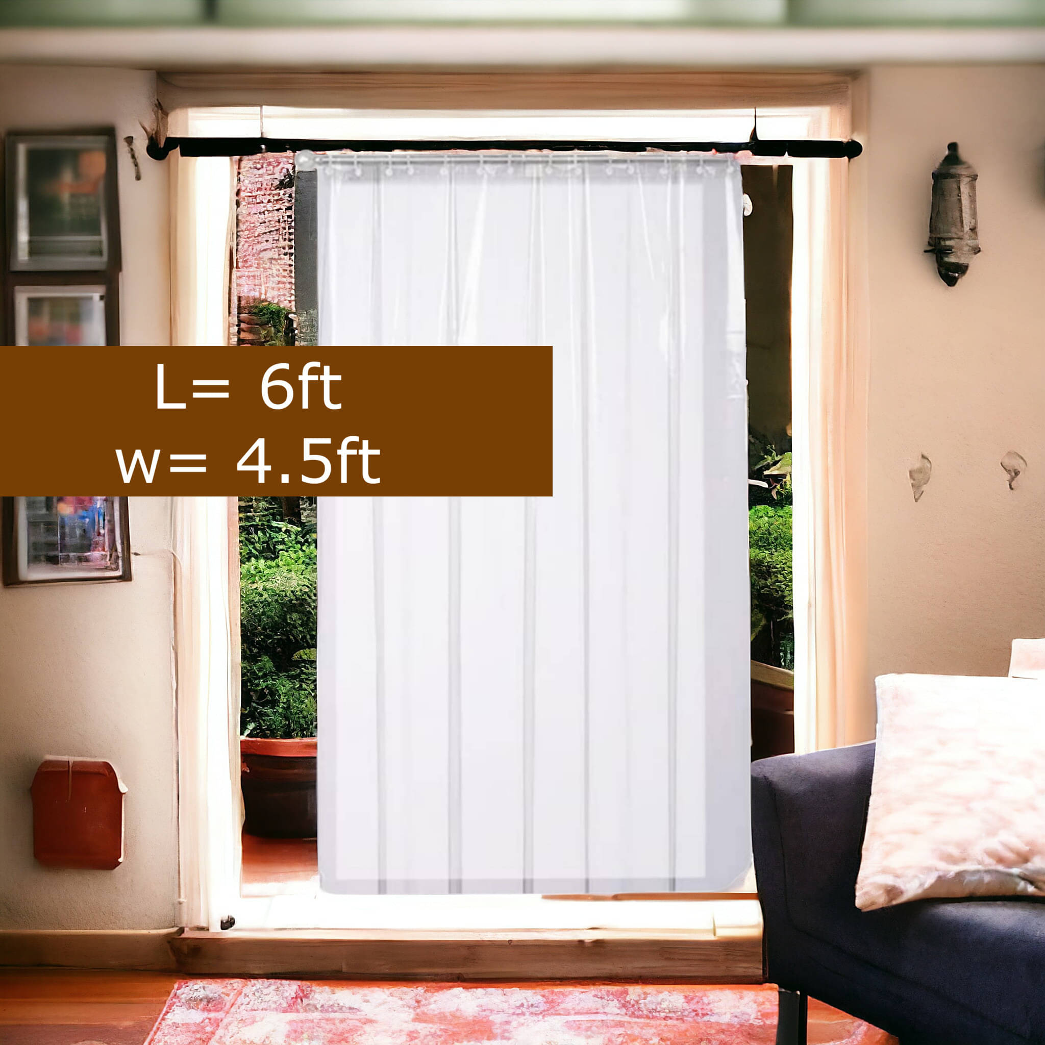     			mopak decor Solid Semi-Transparent Eyelet Curtain 6 ft ( Pack of 2 ) - White