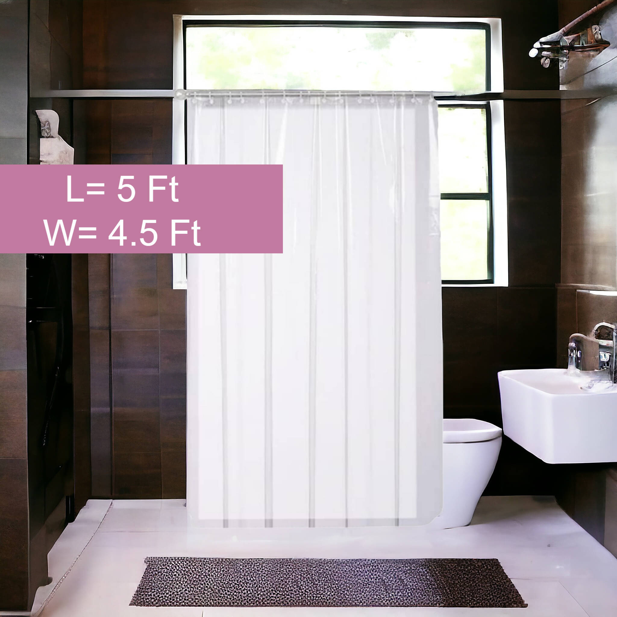     			mopak decor Solid Semi-Transparent Eyelet Curtain 5 ft ( Pack of 2 ) - White