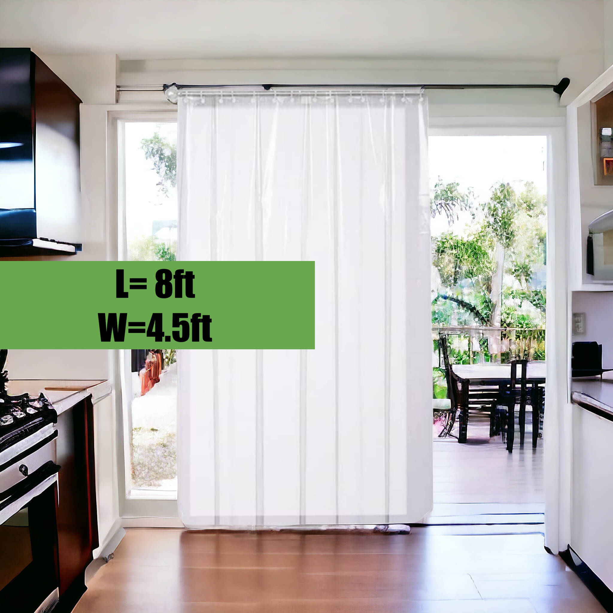     			mopak decor Solid Semi-Transparent Eyelet Curtain 8 ft ( Pack of 1 ) - White