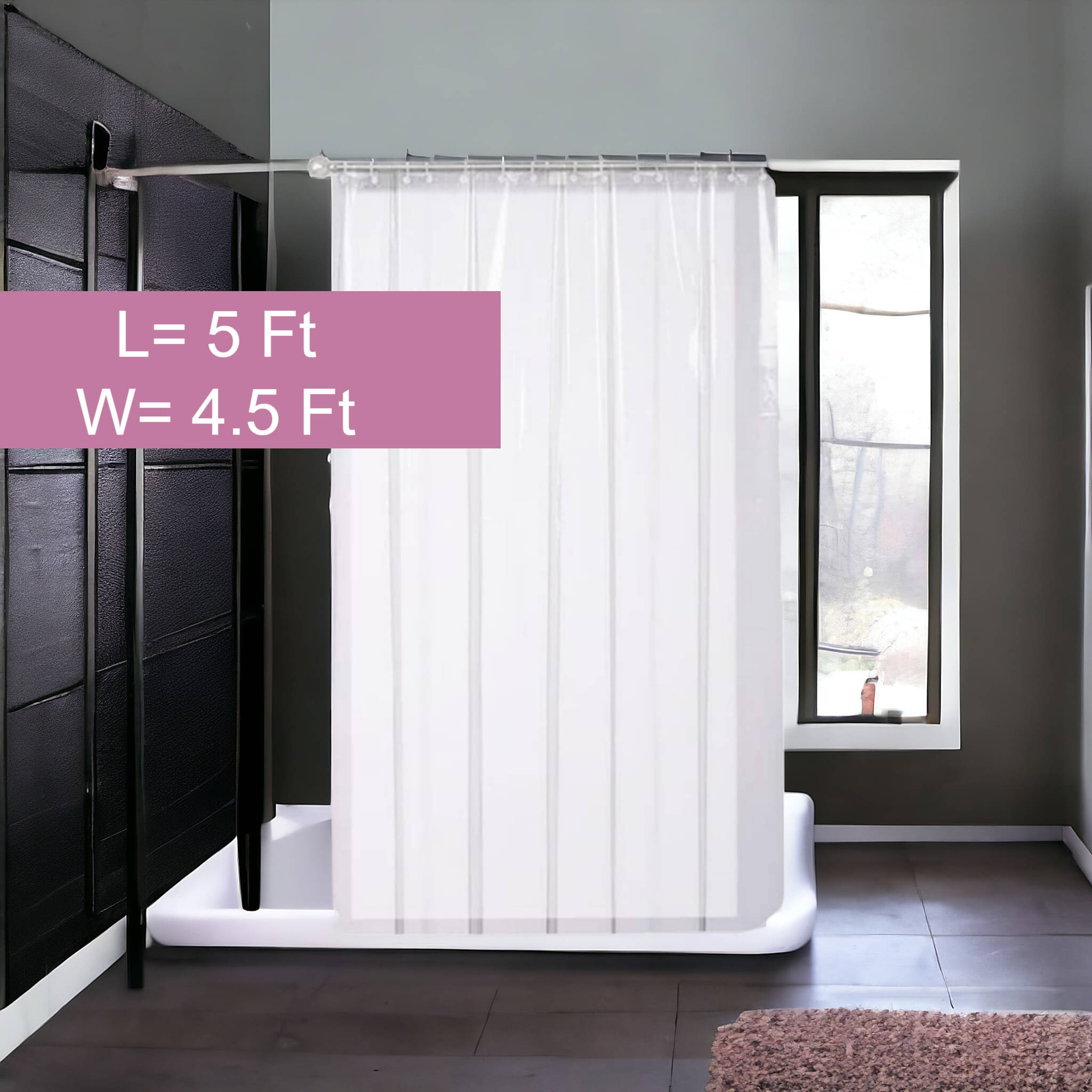     			mopak decor Solid Semi-Transparent Eyelet Curtain 5 ft ( Pack of 1 ) - White