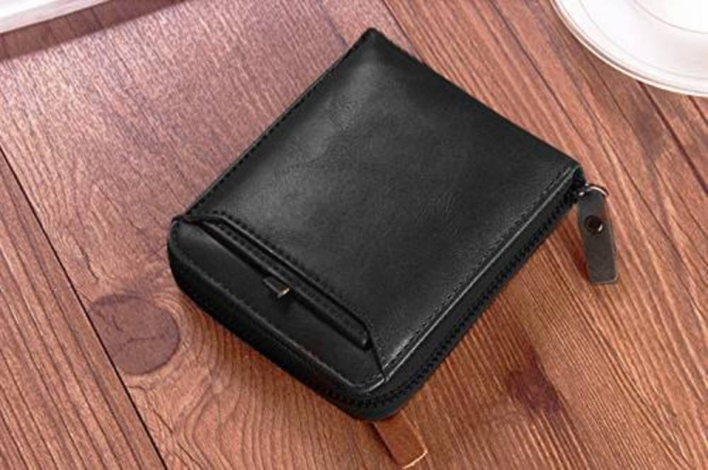     			nikline PU Solid Men's Zip Around Wallet With 4 Slots For Card ( Black , Pack of 1 )