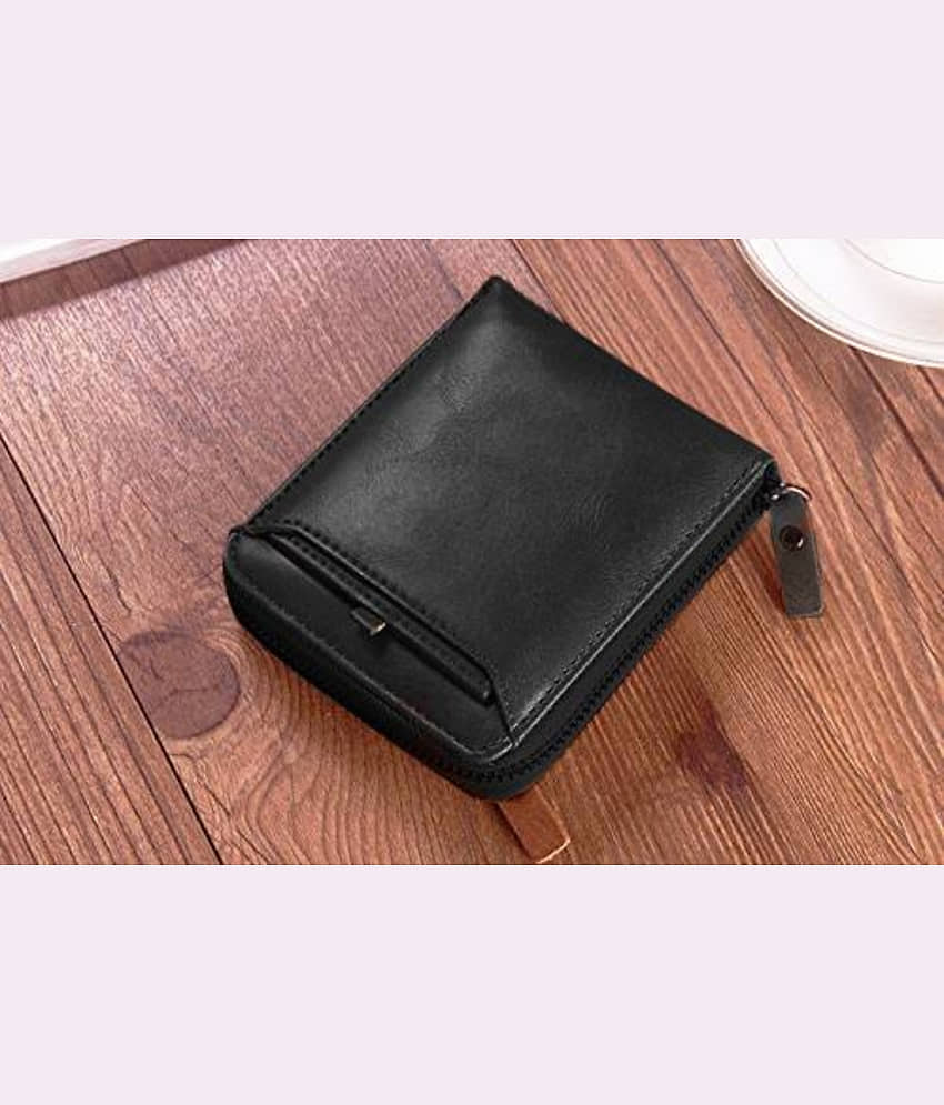 Samtroh Men's Black PU Leather Wallet | Slim Compact Bifold Wallet For Men
