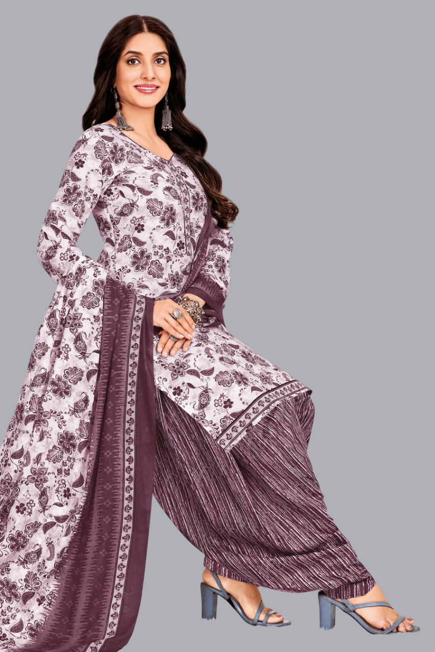     			shree jeenmata collection Women Cotton Unstitched Dress Material ( White )