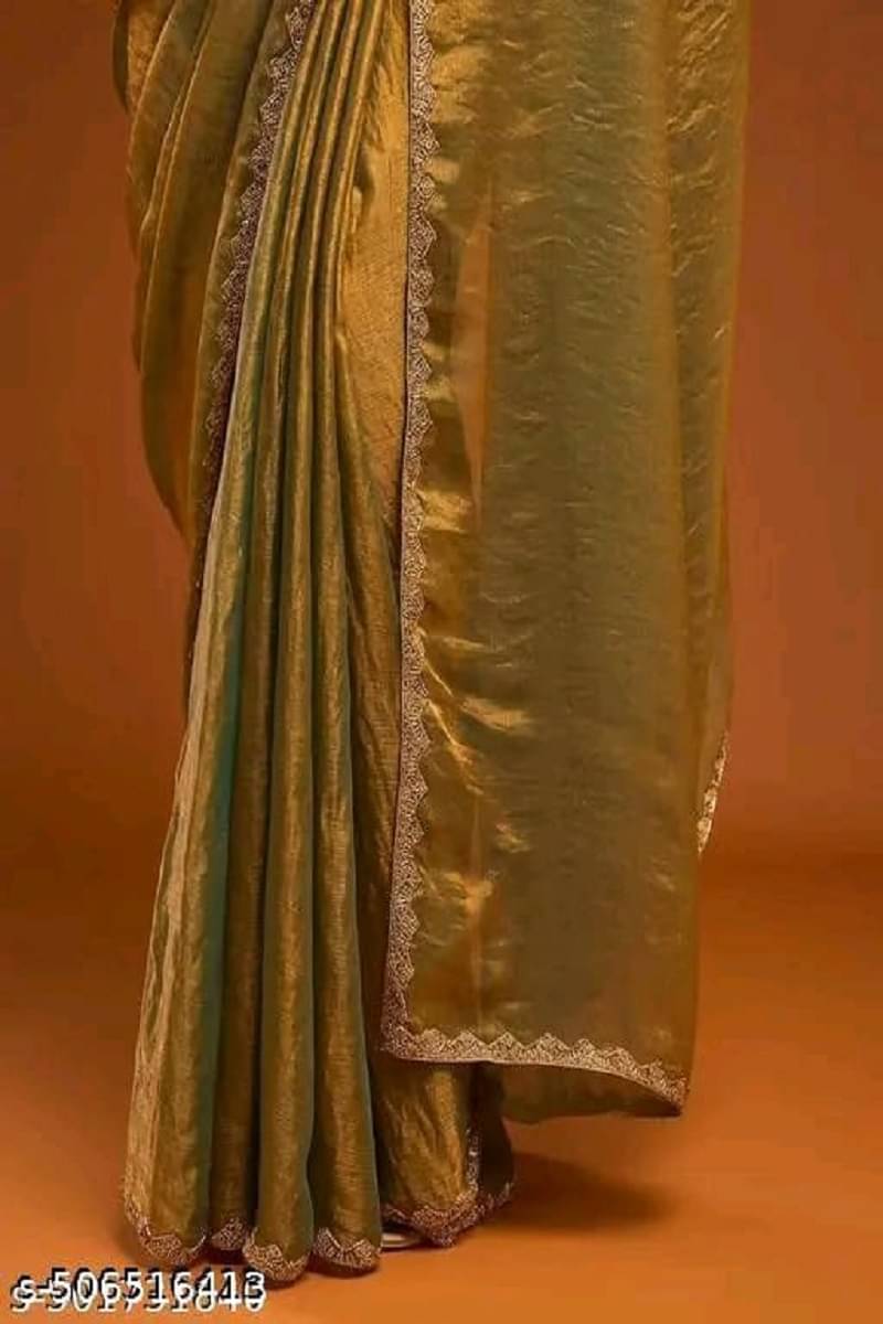 supalee Tex Chiffon Solid Kanjeevaram Sarees With Unstitched Blouse Piece ( Gold ) supalee Tex Chiffon Solid Kanjeevaram Sarees With Unstitched Blouse Piece ( Gold )
