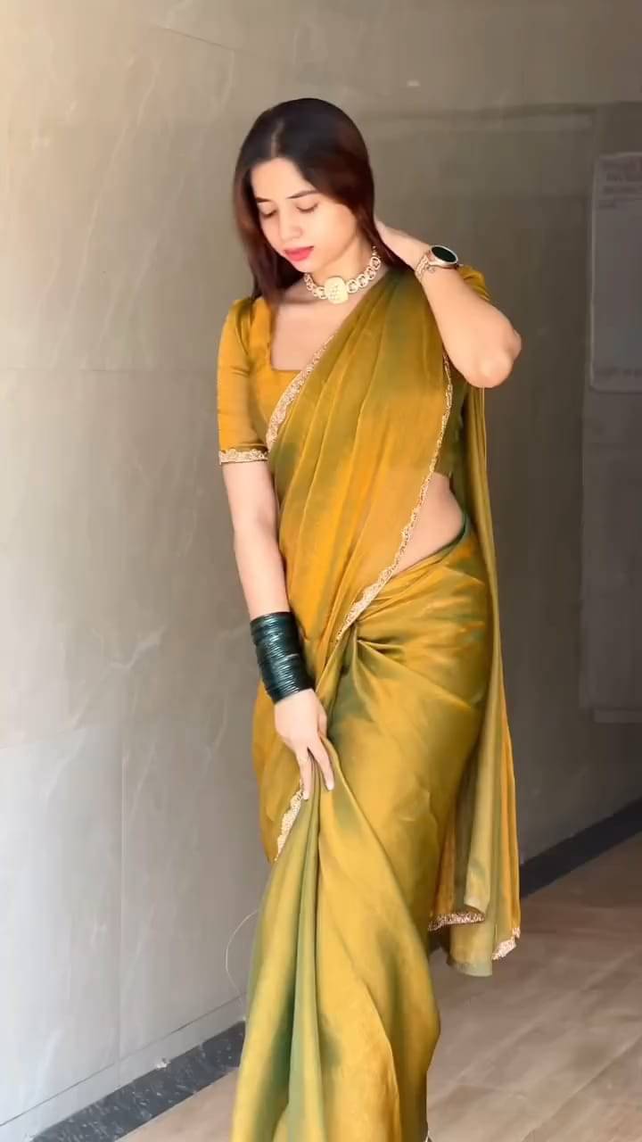     			supalee Tex Chiffon Solid Kanjeevaram Sarees With Unstitched Blouse Piece ( Gold )