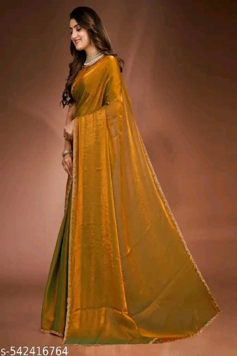 supalee Tex Chiffon Solid Kanjeevaram Sarees With Unstitched Blouse Piece ( Gold ) supalee Tex Chiffon Solid Kanjeevaram Sarees With Unstitched Blouse Piece ( Gold )