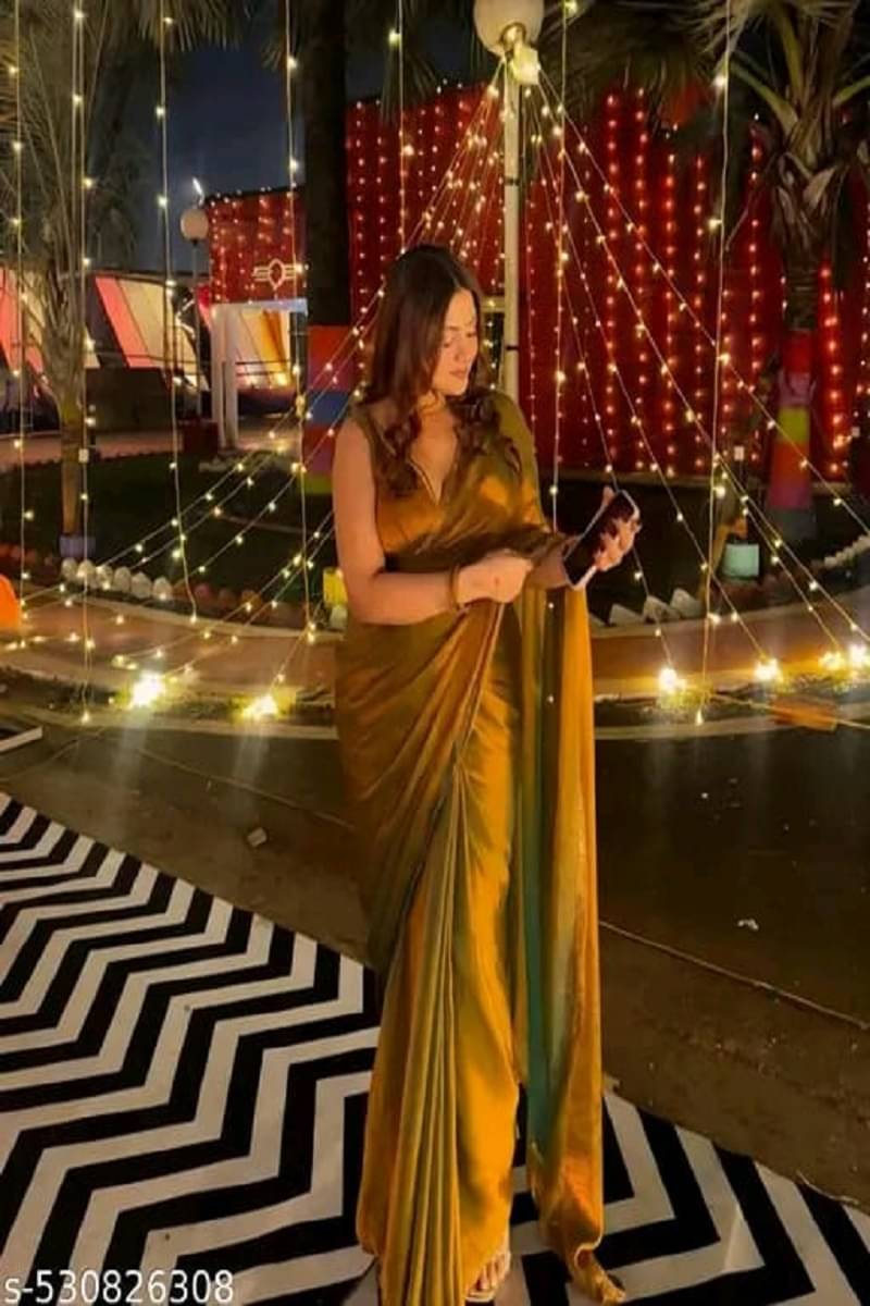 supalee Tex Chiffon Solid Kanjeevaram Sarees With Unstitched Blouse Piece ( Gold ) supalee Tex Chiffon Solid Kanjeevaram Sarees With Unstitched Blouse Piece ( Gold )
